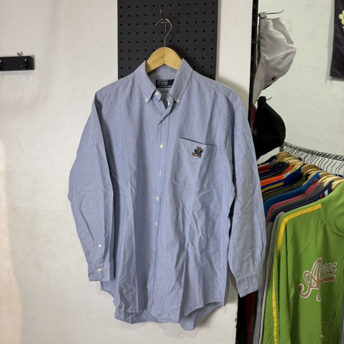 Polo Ralph Lauren POLO RALPH LAUREN bear oxford blue button up shirt Size US XL / EU 56 / 4 - 2 Thumbnail