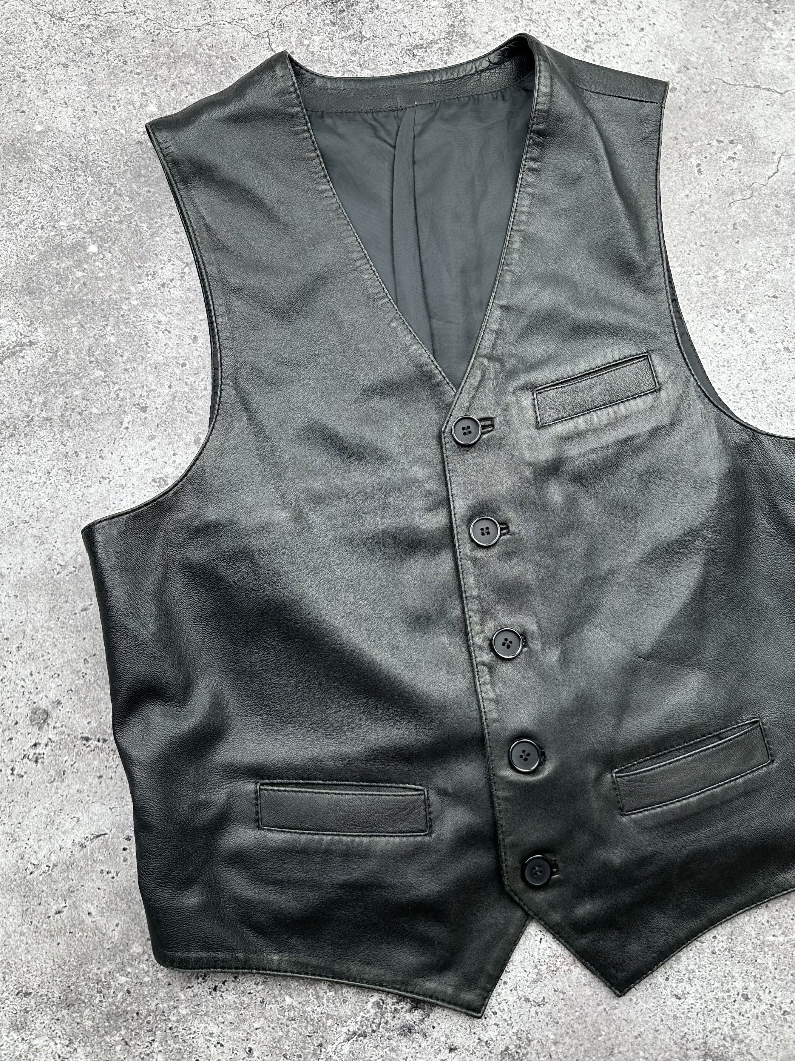 Japanese Brand Vintage Leather Vest C548(V70)(E8) Size US S / EU 44-46 / 1 - 2 Thumbnail