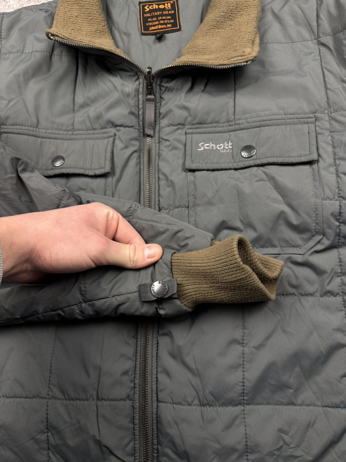 Schott Vintage SCHOTT Y2K Quilted Long Jacket Bomber Flight Militar Size US XL / EU 56 / 4 - 8 Thumbnail