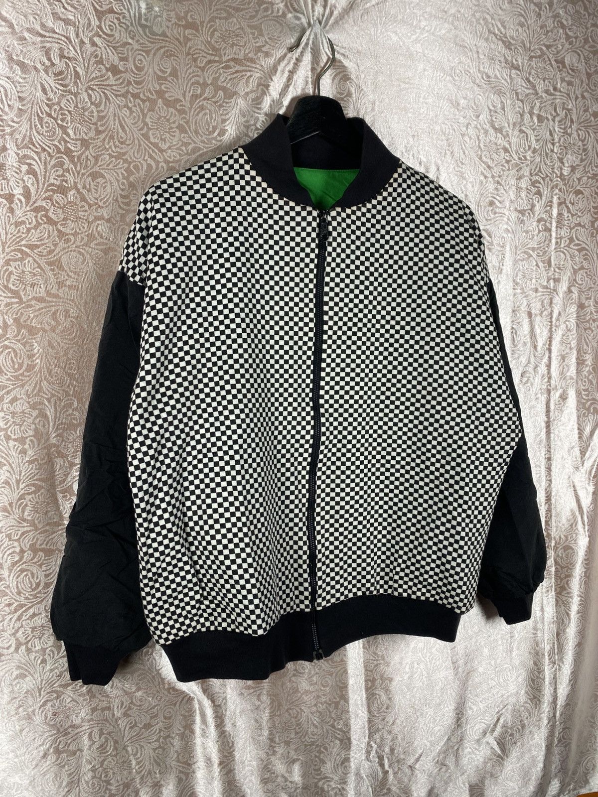 Vintage Vintage Marcia Checkerboard Bomber Black White Graphic Retro Size US XS / EU 42 / 0 - 5 Thumbnail