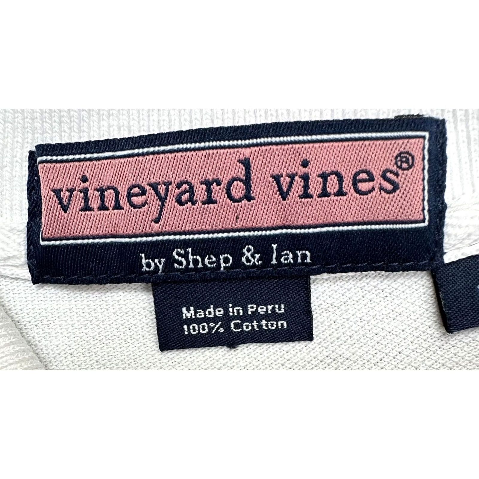 Vineyard Vines VINEYARD VINES Polo Shirt Regular Mens Large White Short Sleeve Logo Rugby Casual Polo Comfort Walking Outdoor 100% Cotton Modern Fit Size US L / EU 52-54 / 3 - 5 Thumbnail