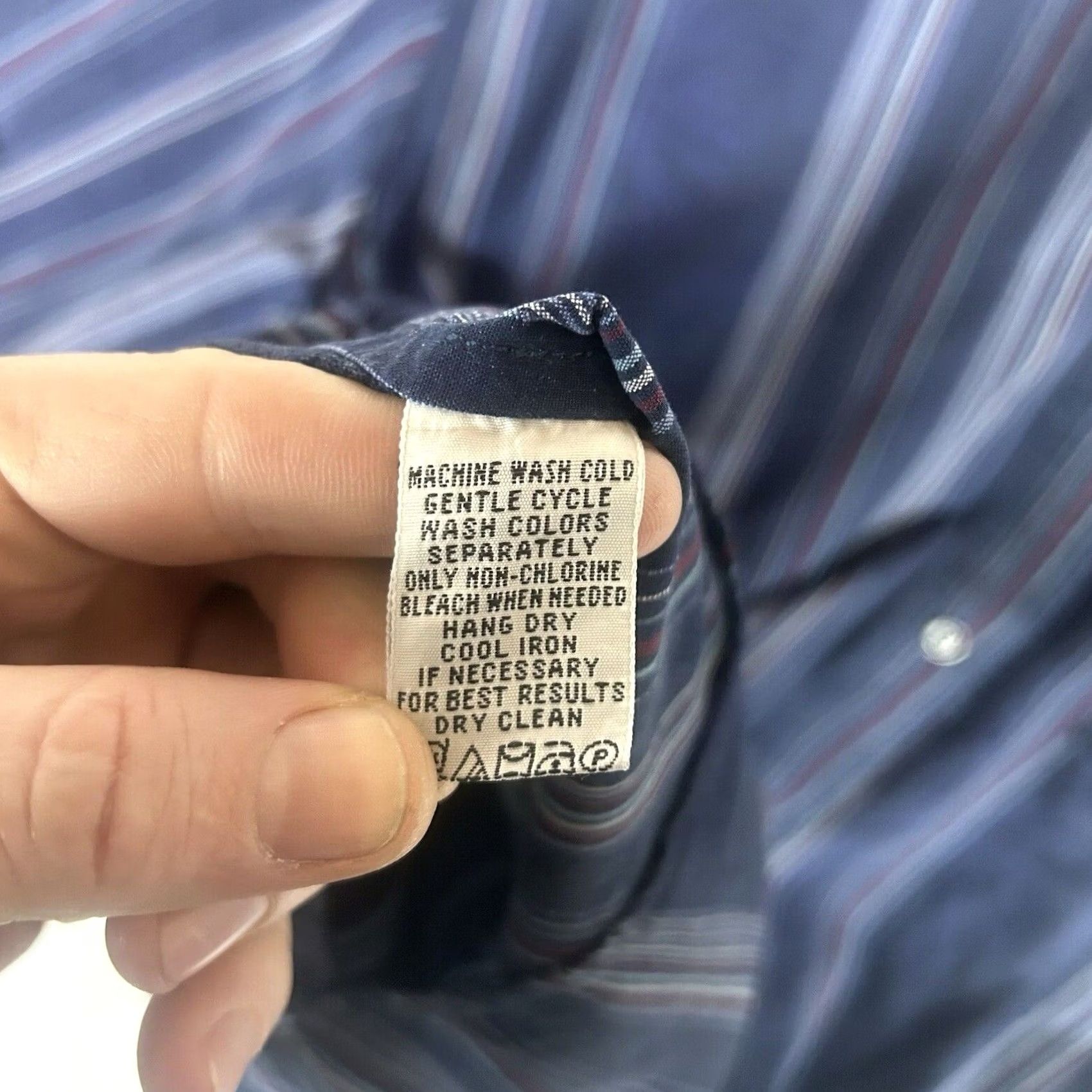 Tommy Bahama Tommy Bahama Long Sleeve Button-Up Shirt Mens L Textured Striped Blue Casual Size US L / EU 52-54 / 3 - 5 Thumbnail