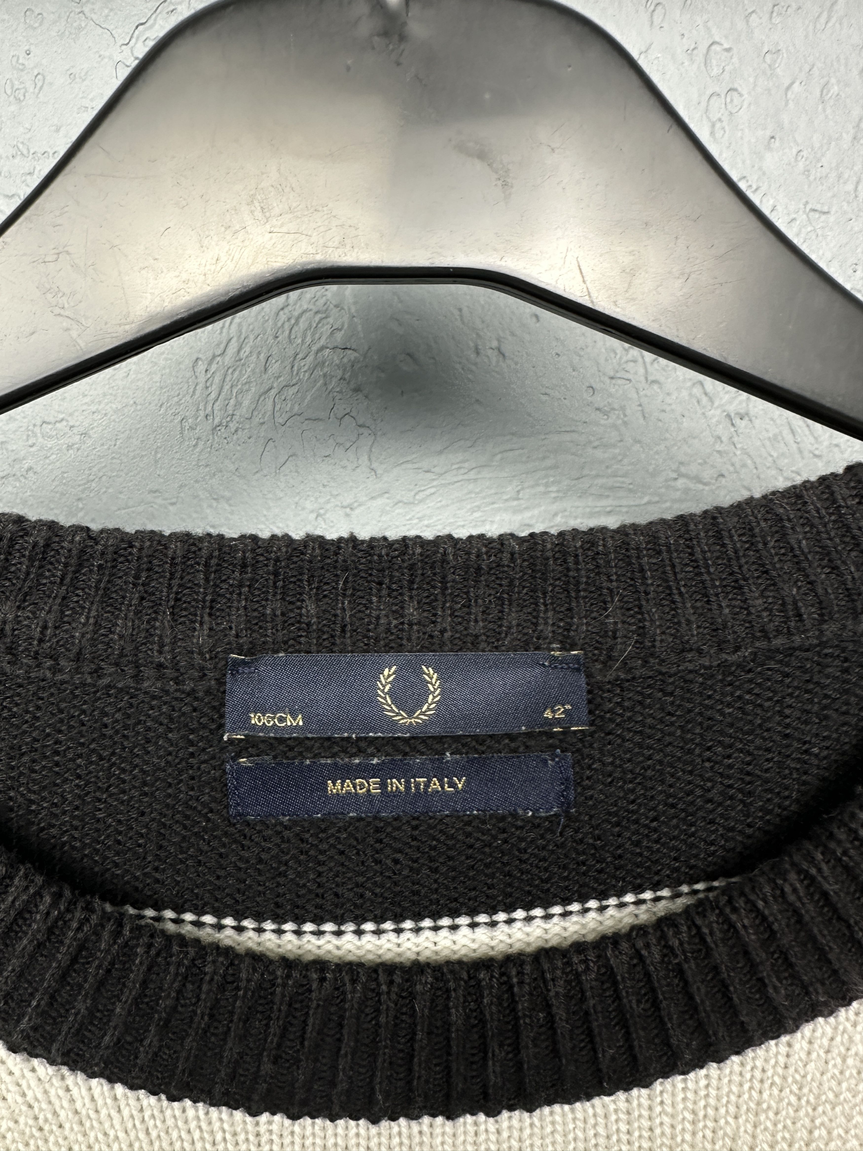 Fred Perry Fred Perry Mens Knit Sweater Made in Italy Size US L / EU 52-54 / 3 - 4 Thumbnail