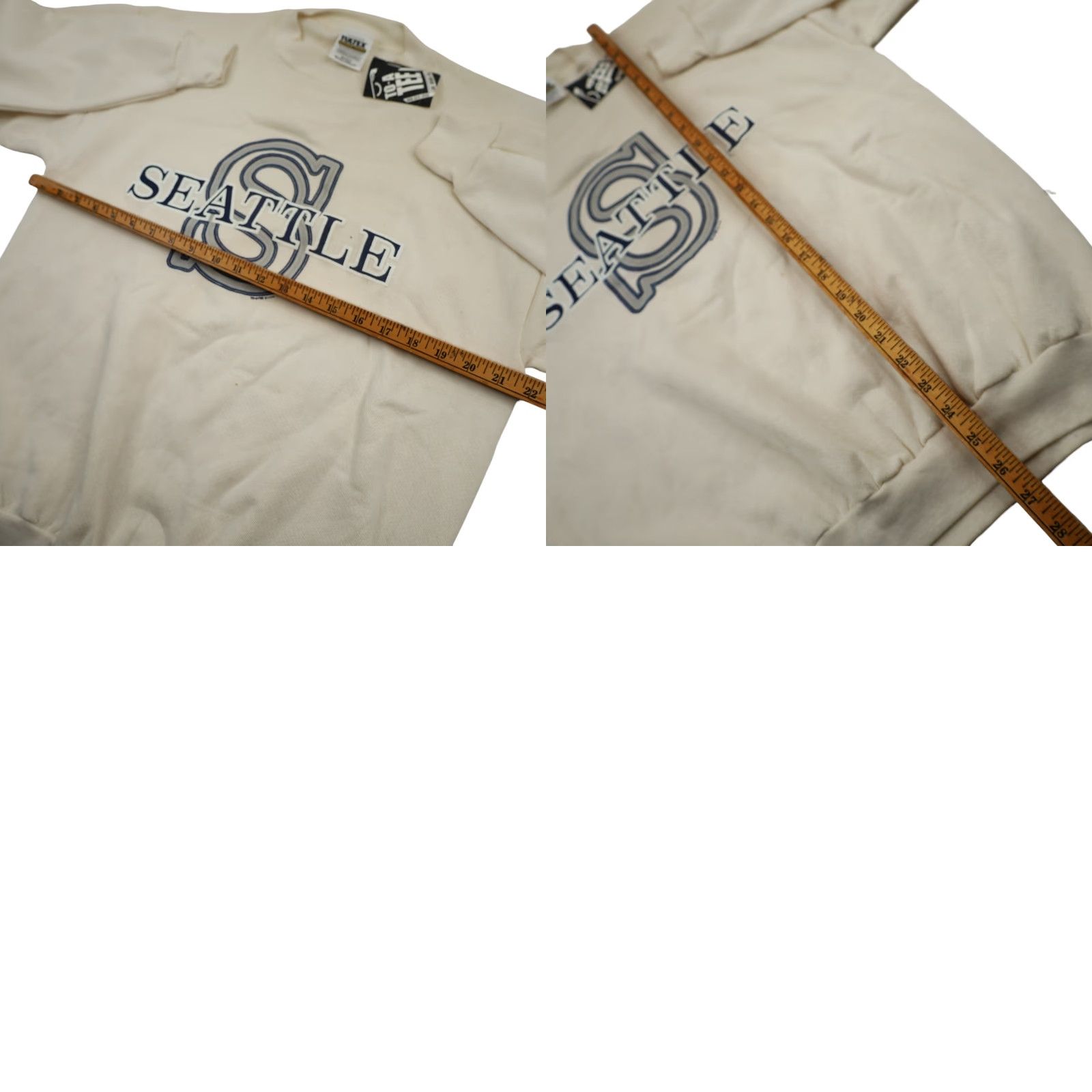 Vintage VINTAGE Seattle Sweatshirt Mens Medium Cream Spellout Graphic NWT Size US M / EU 48-50 / 2 - 8 Thumbnail