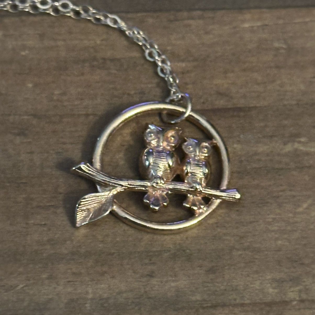 Vintage Vintage 1/20 GF 2 owls sitting on a branch pendant necklace Size ONE SIZE - 3 Thumbnail