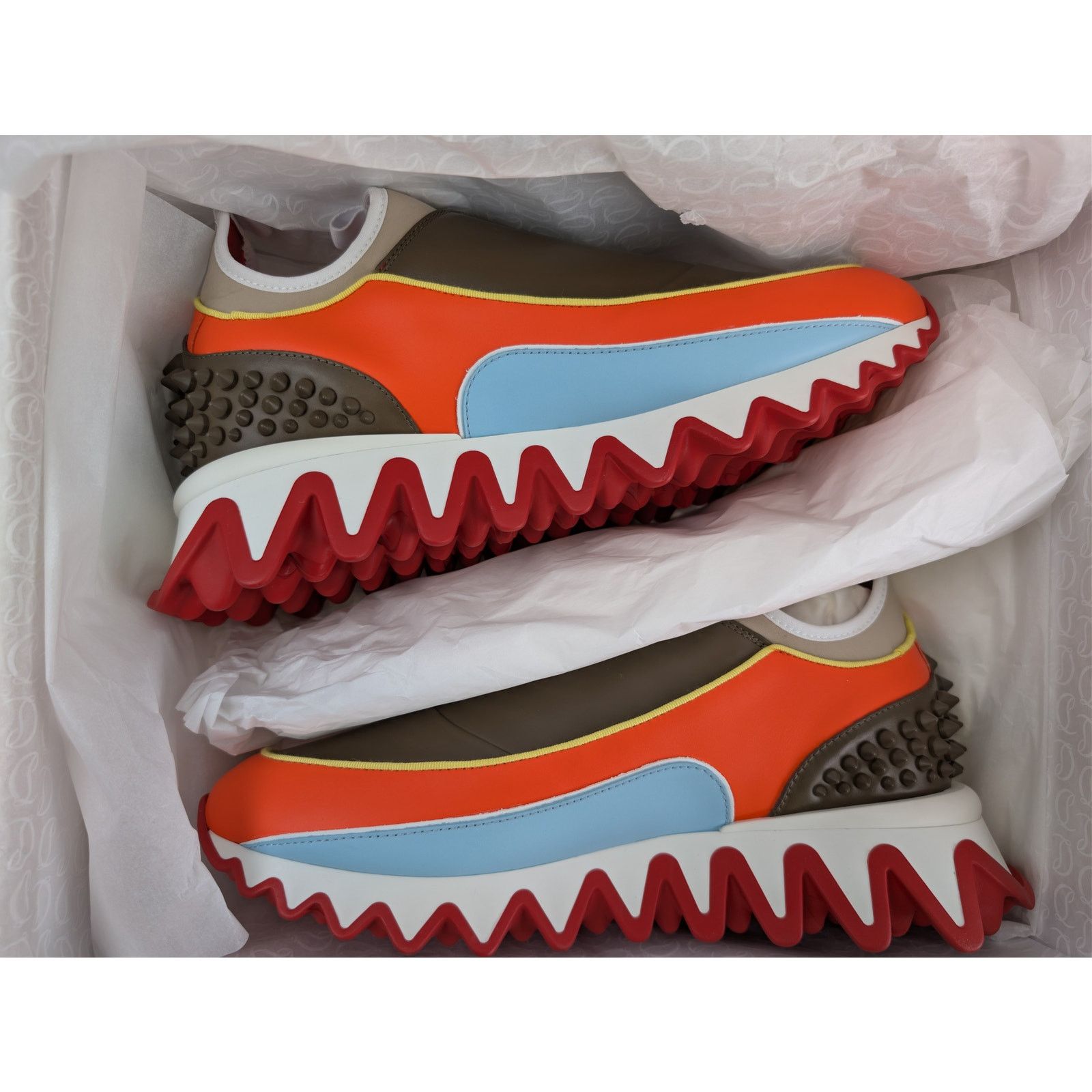 Christian Louboutin o1rshd1 Sharkyloub SP Spikes Flat Shoe Sneakers Multicolor Size US 10 / EU 43 - 22 Thumbnail