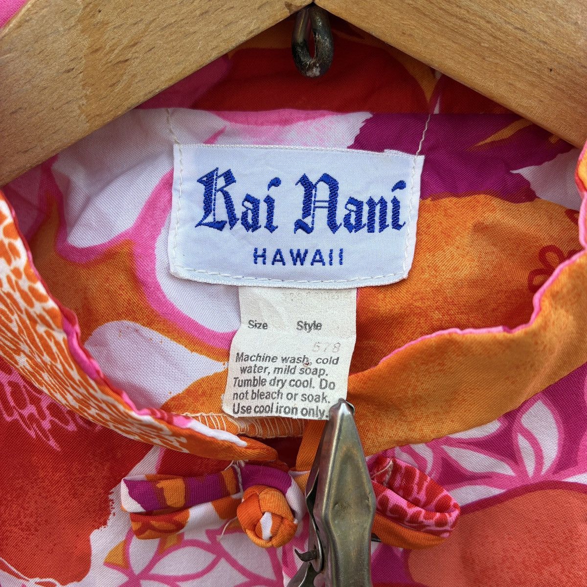 Other Vintage Kai Nani Hawaii Floral Kimono Blouse Tropical Cape Size ONE SIZE - 3 Thumbnail