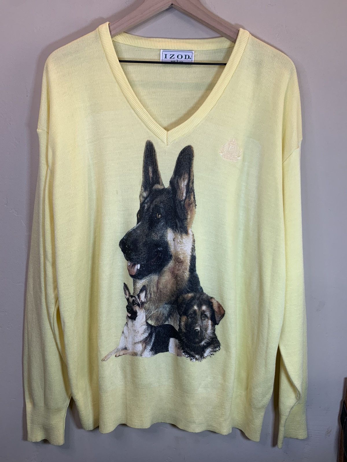 Izod × Vintage RARE* Vintage 80’s IZOD German Shepherd Knit Acrylic Sweater Size US L / EU 52-54 / 3 - 1 Thumbnail