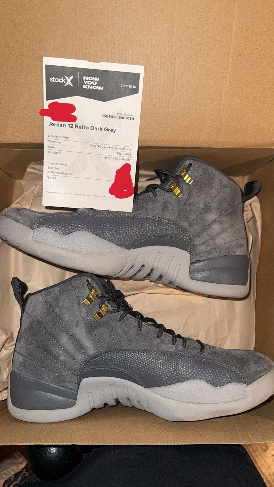 Jordan Brand Jordan 12 retro wolf grey/dark grey Size US 12 / EU 45 - 1 Thumbnail