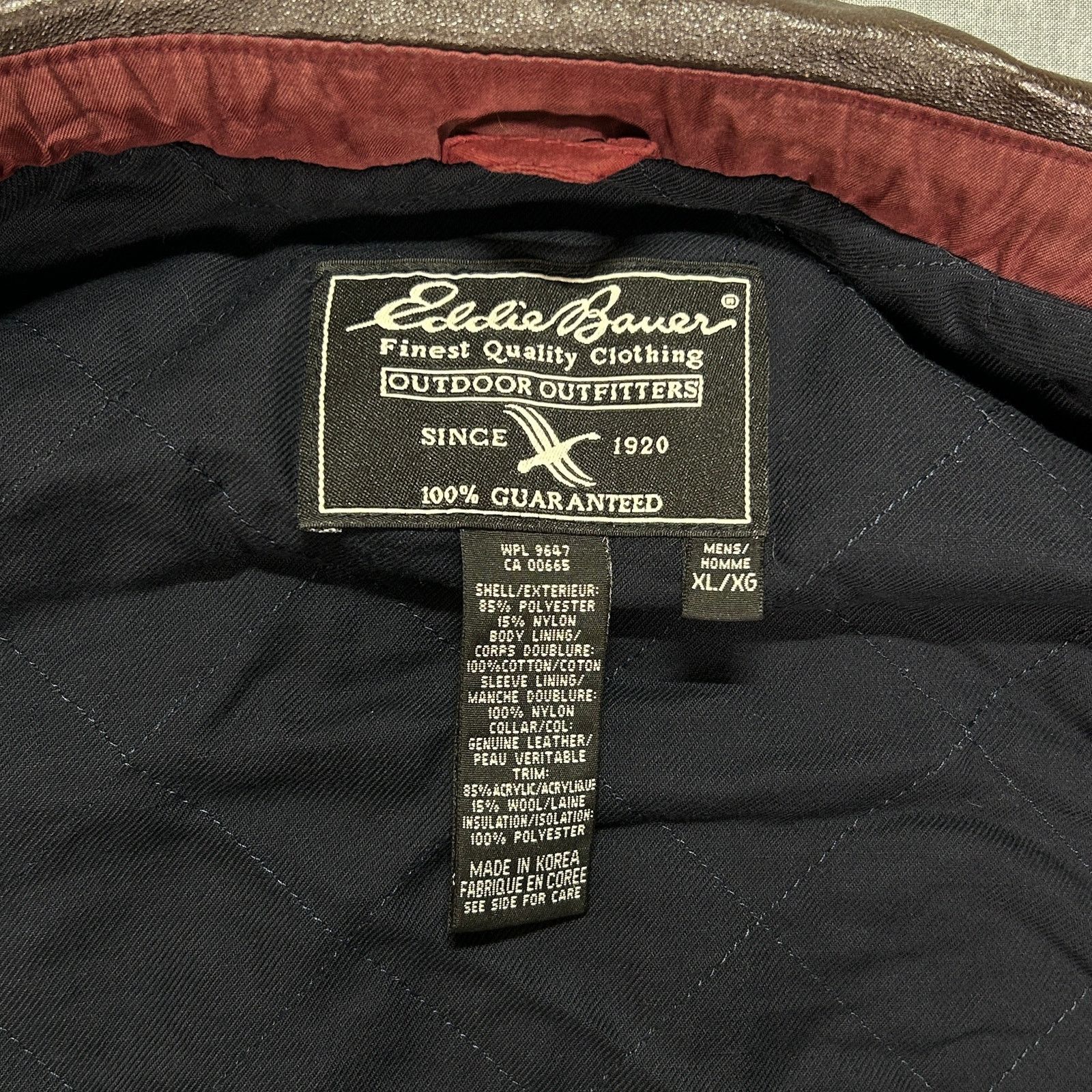 Eddie Bauer VTG Eddie Bauer quilted leather collar chore jacket mens XL Size US XL / EU 56 / 4 - 5 Thumbnail