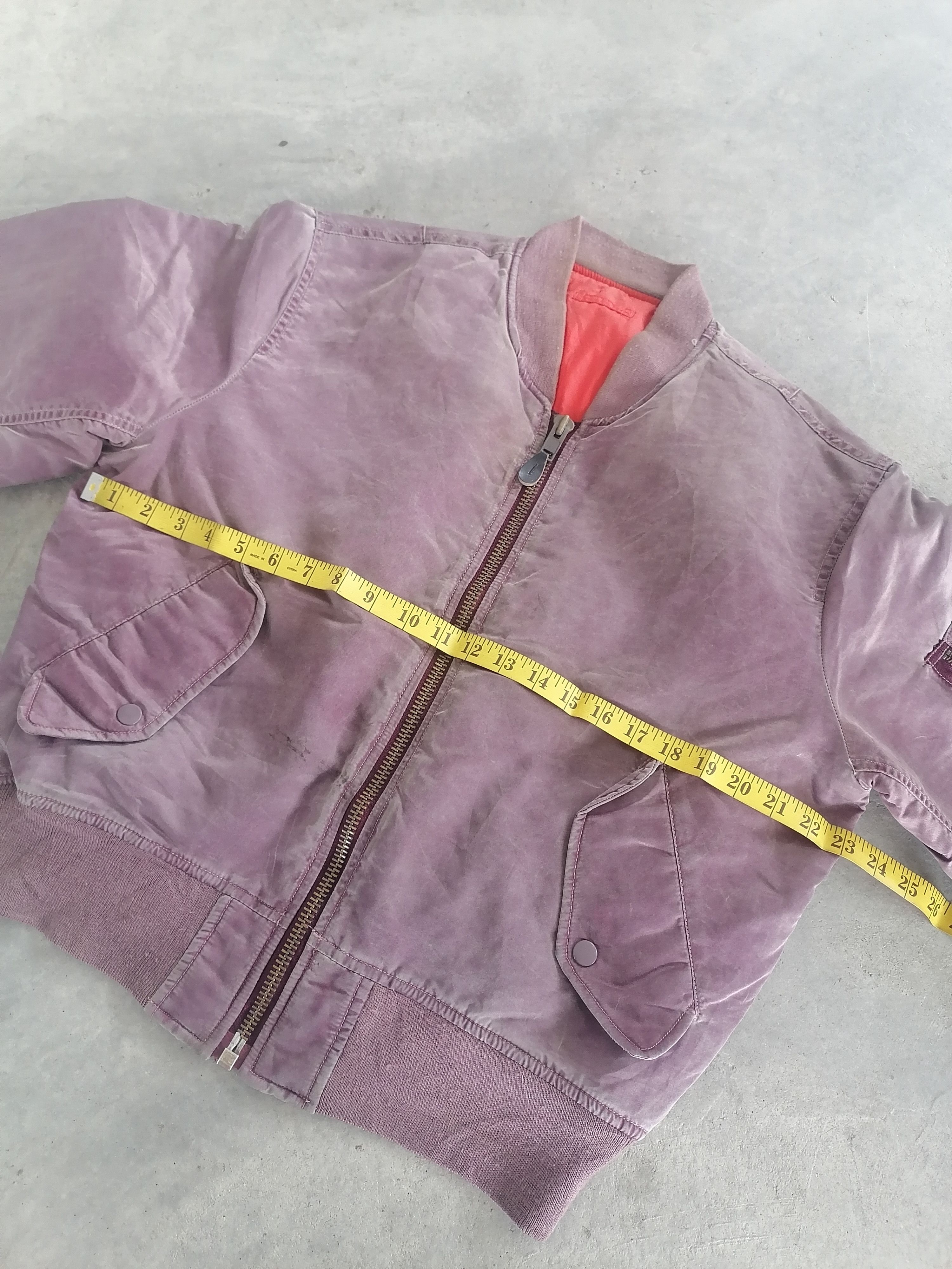 Uniqlo Distressed Faded Maroon Trashed Uniqlo Bomber Jackets Size US M / EU 48-50 / 2 - 9 Thumbnail
