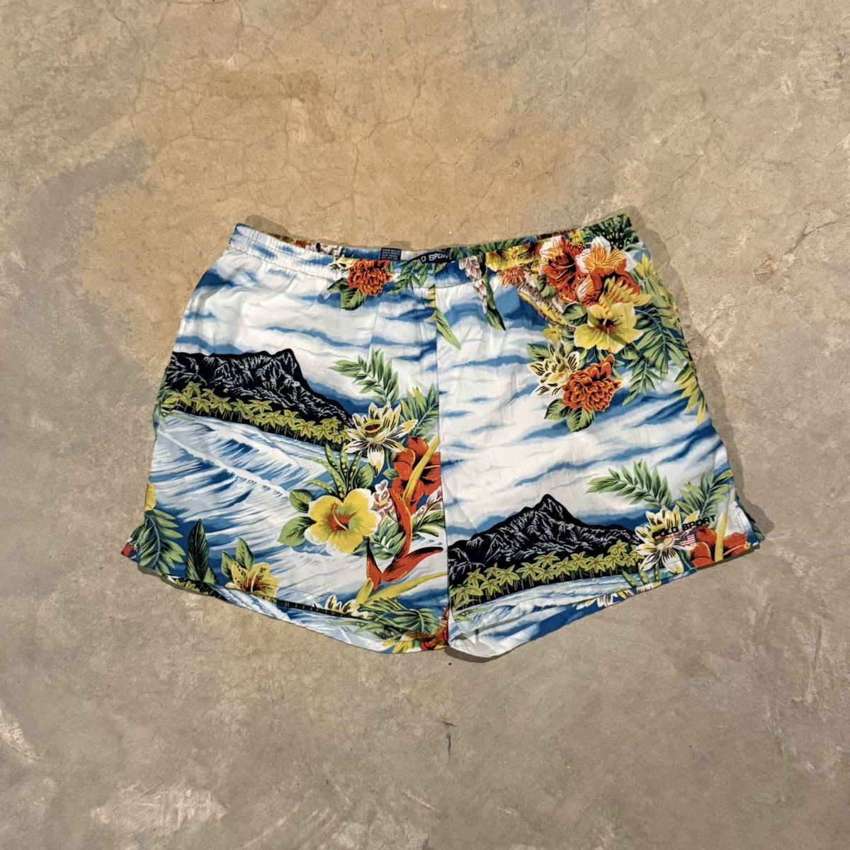 Polo Ralph Lauren Vtg 90s Polo Sport Hawaiian Floral Print Nylon Swim Shorts Size US 36 / EU 52 - 1 Thumbnail
