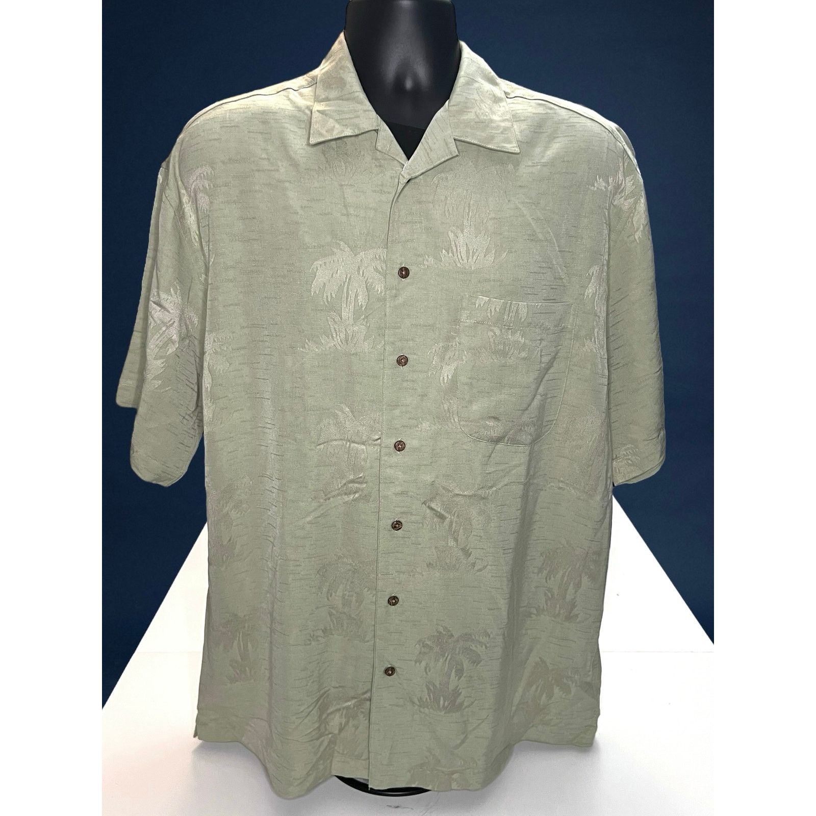 Other UltraClub Cabana Breeze Men Large Green Palm Hawaiian Shirt Size US L / EU 52-54 / 3 - 4 Thumbnail