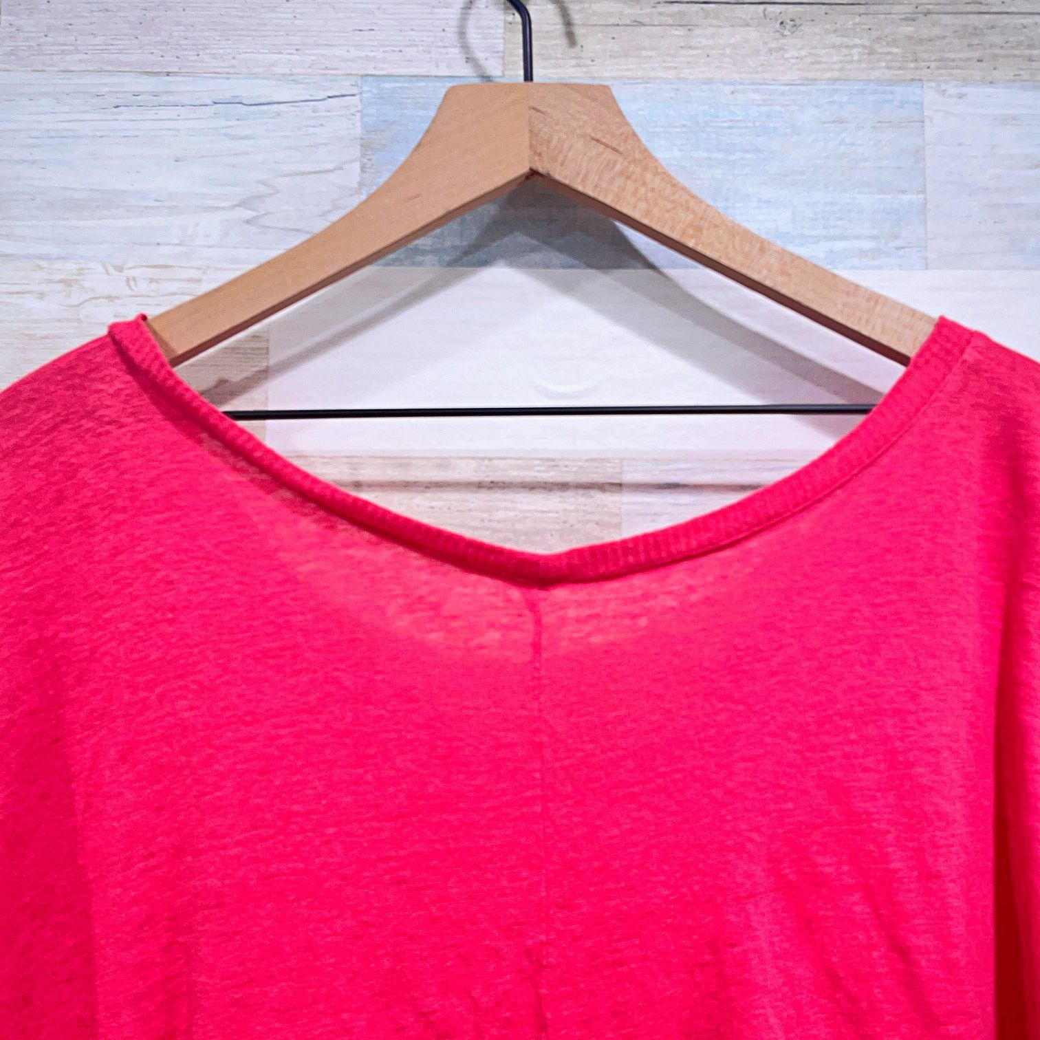 Eileen Fisher Eileen Fisher Linen V Neck Dolman Sleeve Top Pink Relaxed L Size L / US 10 / IT 46 - 5 Thumbnail