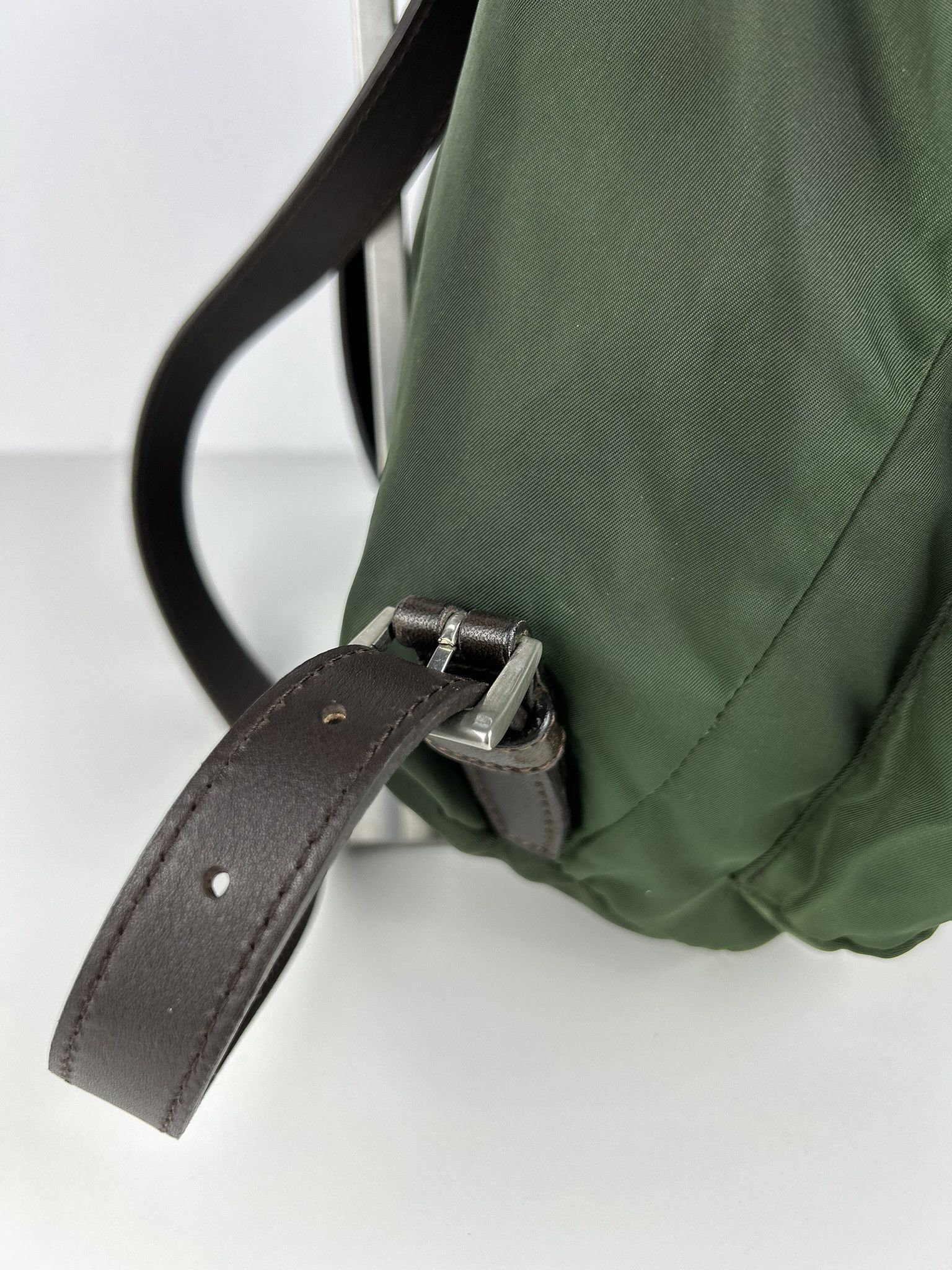 Prada Vintage Prada nylon and leather triangle logo cargo backpack Size ONE SIZE - 9 Thumbnail