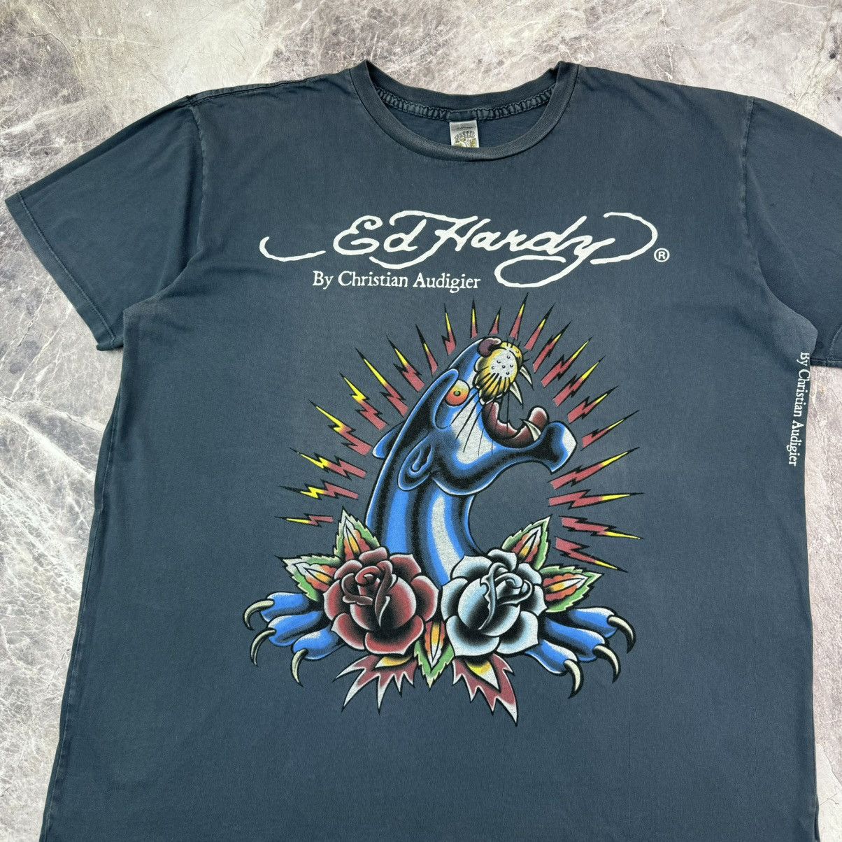 Christian Audigier × Ed Hardy Vintage Ed Hardy T shirt Pantera Roses Christian Audigier XL Size US XL / EU 56 / 4 - 3 Thumbnail