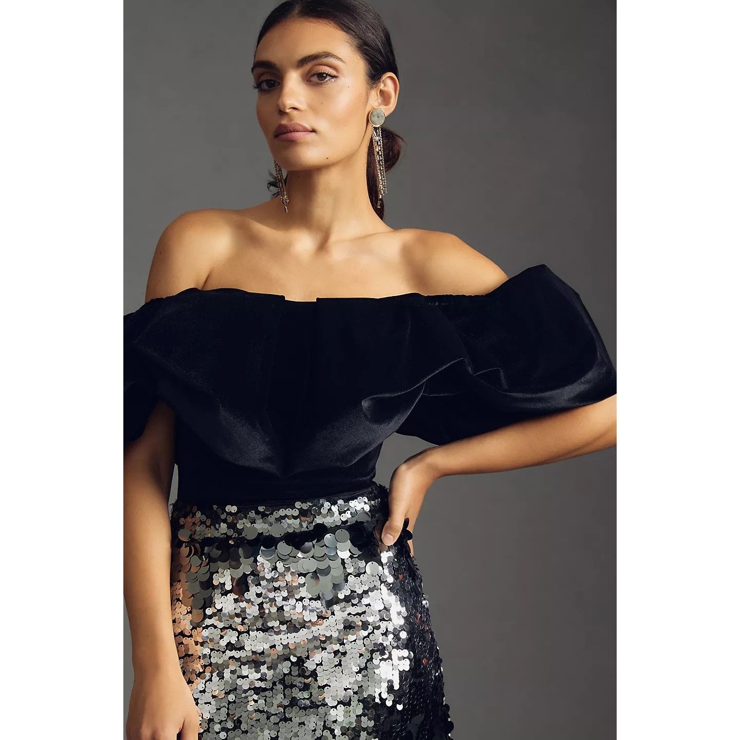 Anthropologie Anthropologie Hutch Velvet Corset Top $148 SIZE 0P Black Size XS / US 0-2 / IT 36-38 - 1 Thumbnail