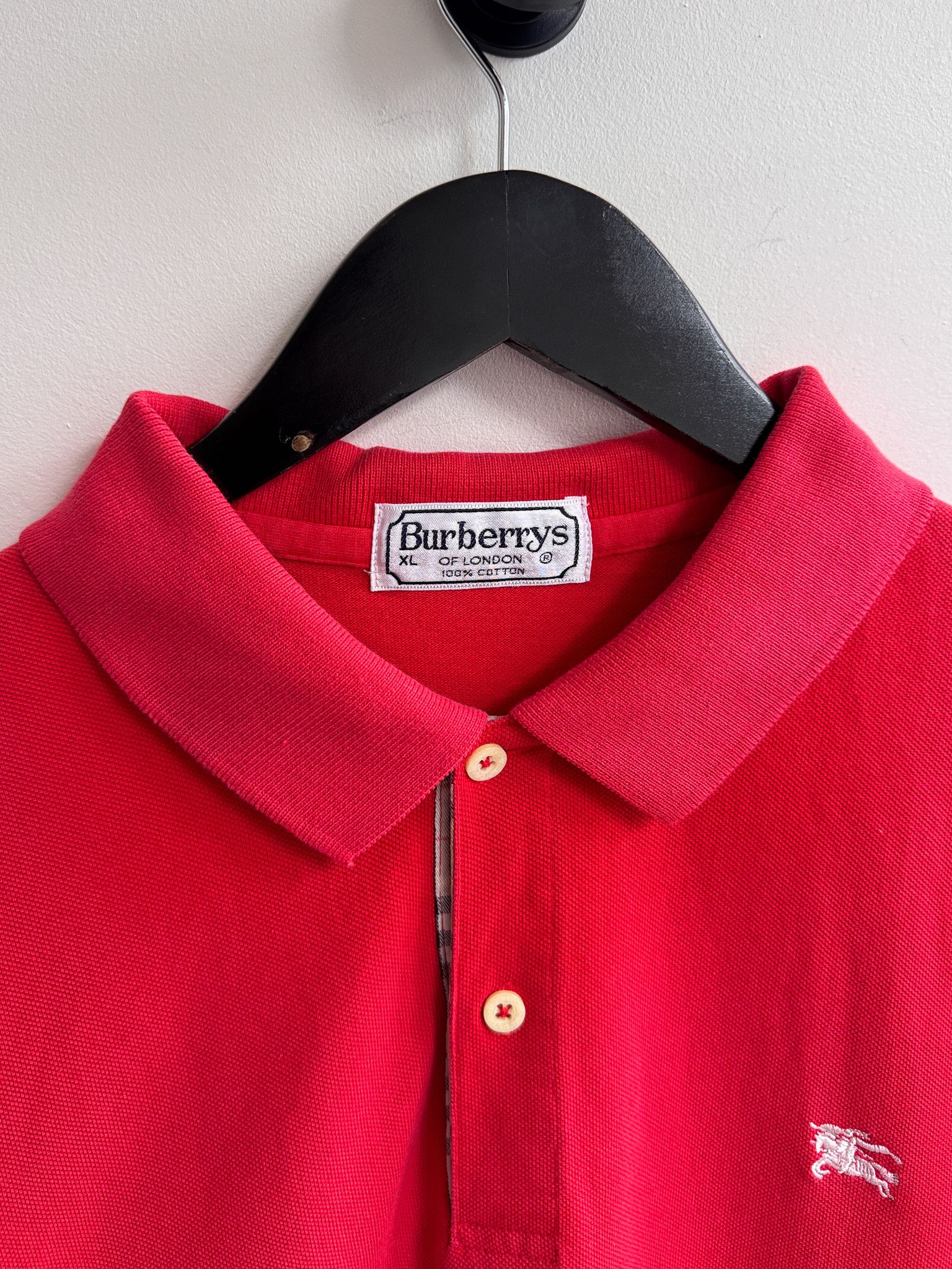 Burberry Burberry Red Polo Shirt Size US L / EU 52-54 / 3 - 4 Thumbnail