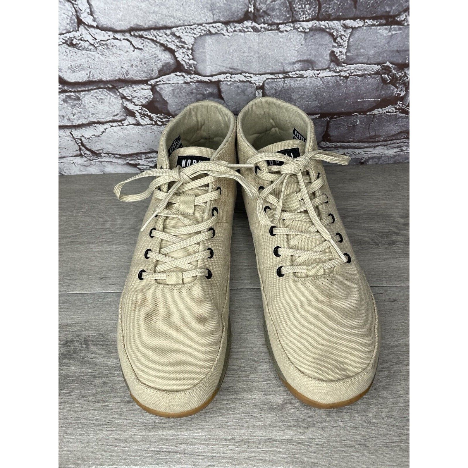 Other Nobull Mid Desert Trainer Canvas Beige Fabric Lace Up Sneake Size US 13 / EU 46 - 2 Thumbnail