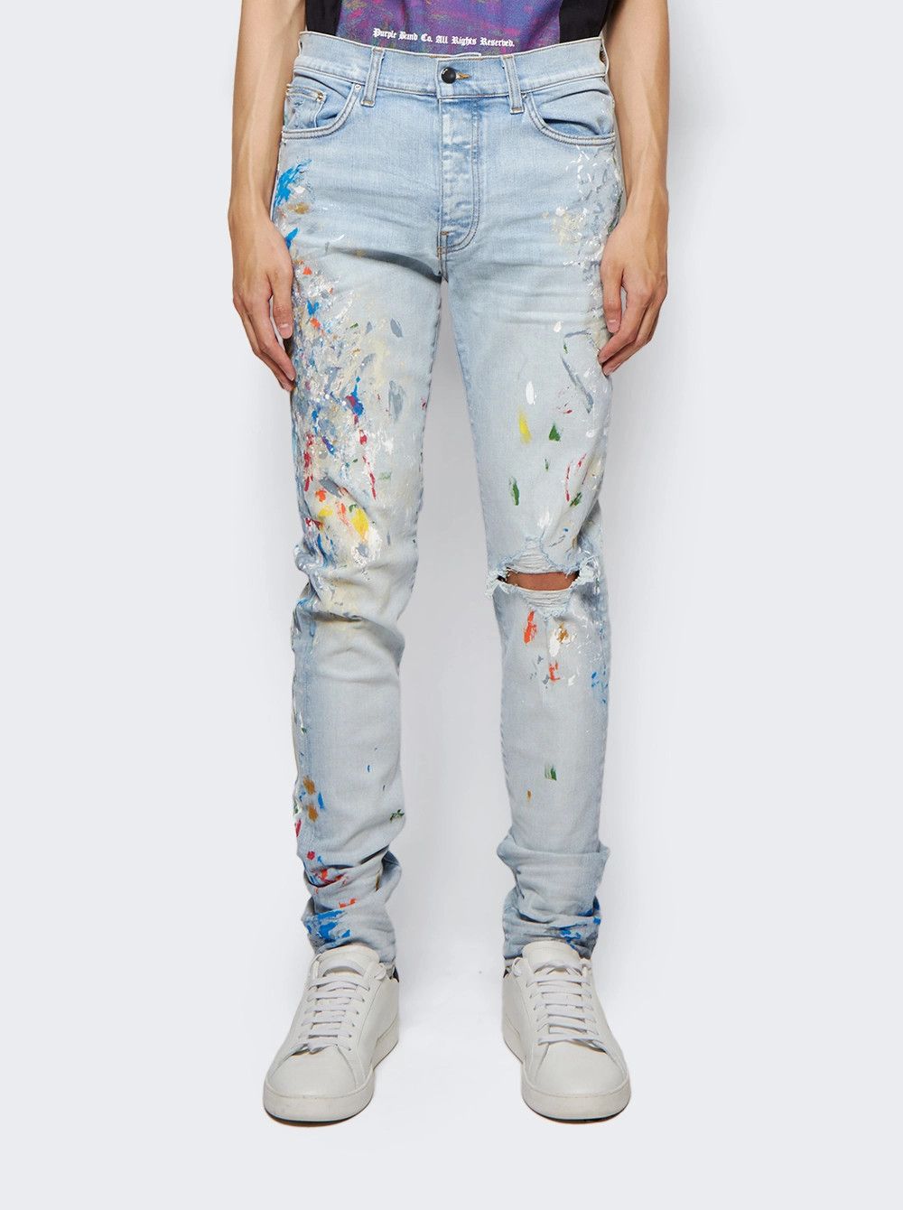 Amiri o1mle0925 Painter Jeans in Light Blue Size US 32 / EU 48 - 3 Thumbnail