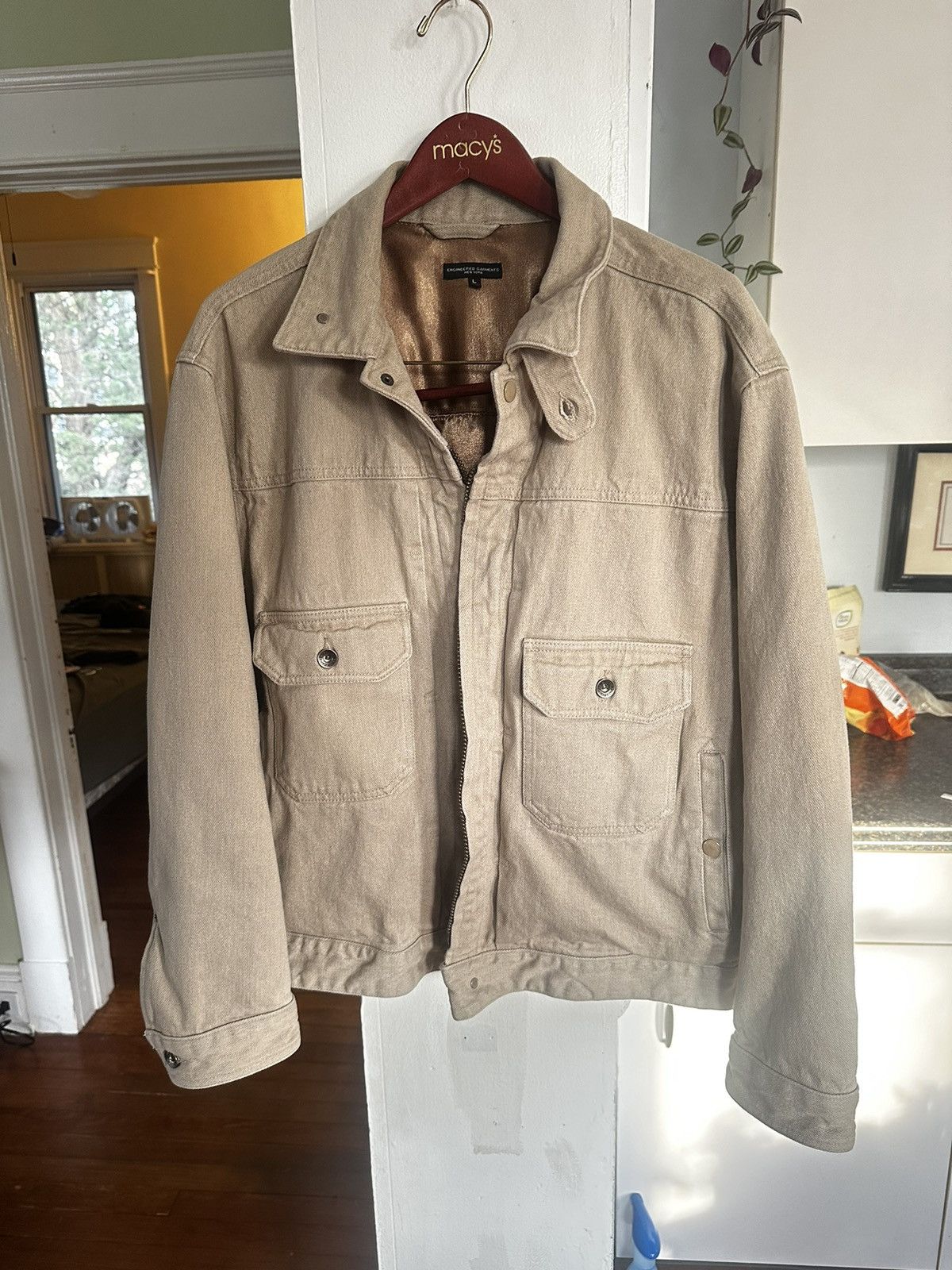 Engineered Garments Engineered Garments Men's Trucker Jacket Large beige denim Size US L / EU 52-54 / 3 - 1 Thumbnail
