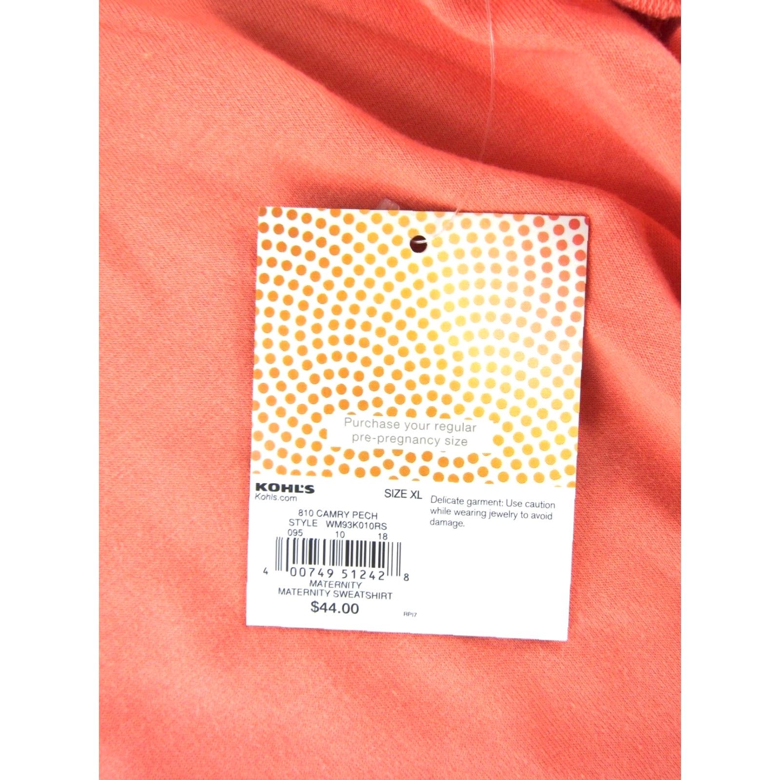 Vintage NWT a:glow Camry Maternity Soft Jersey Orange Pregnancy Sweatshirt Women XL Size XL / US 12-14 / IT 48-50 - 4 Thumbnail