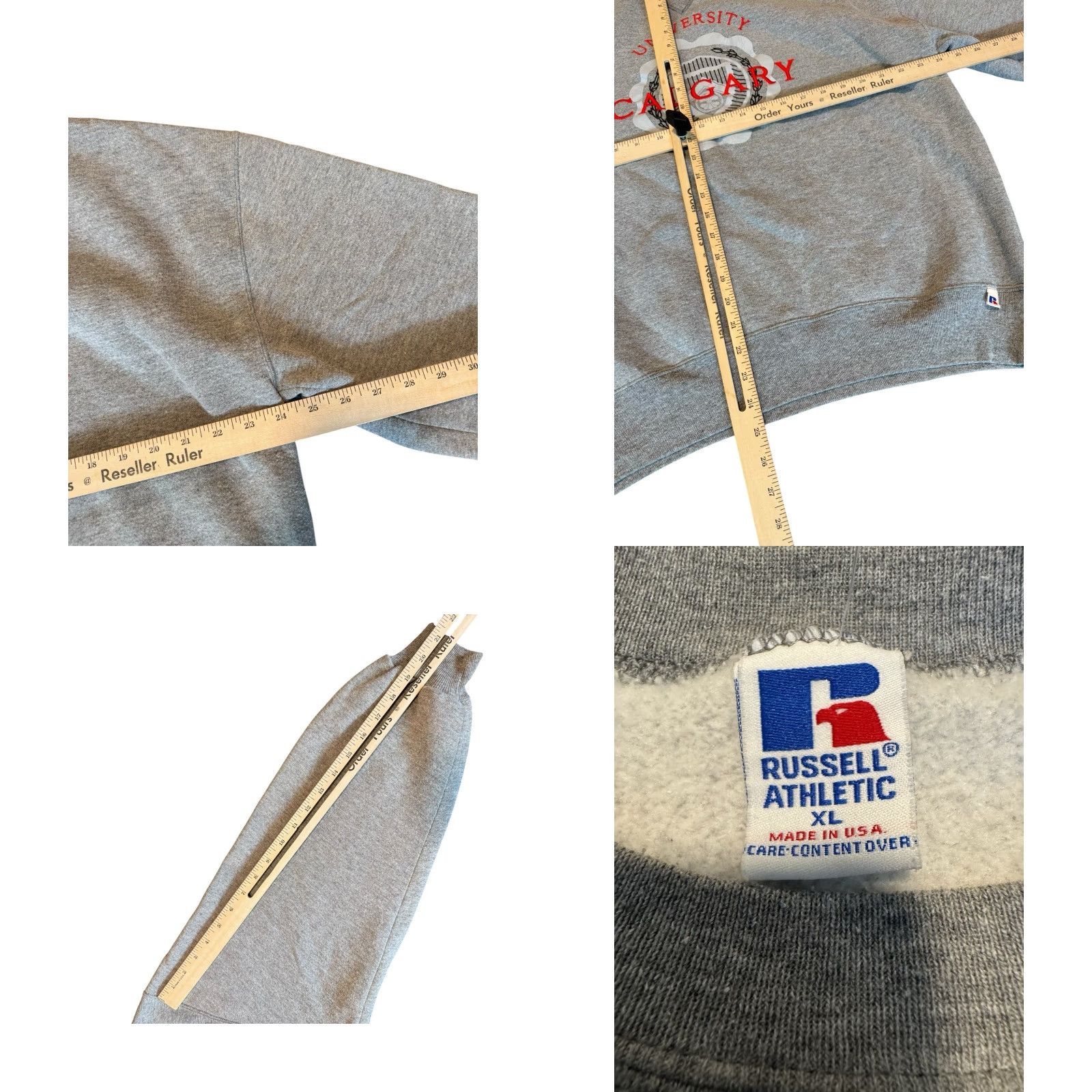 Vintage VINTAGE Russell Athletics University Of Calgary Gray Sweatshirt XL USA Men Pullover Crew Neck Fleece Cotton Size US XL / EU 56 / 4 - 9 Thumbnail