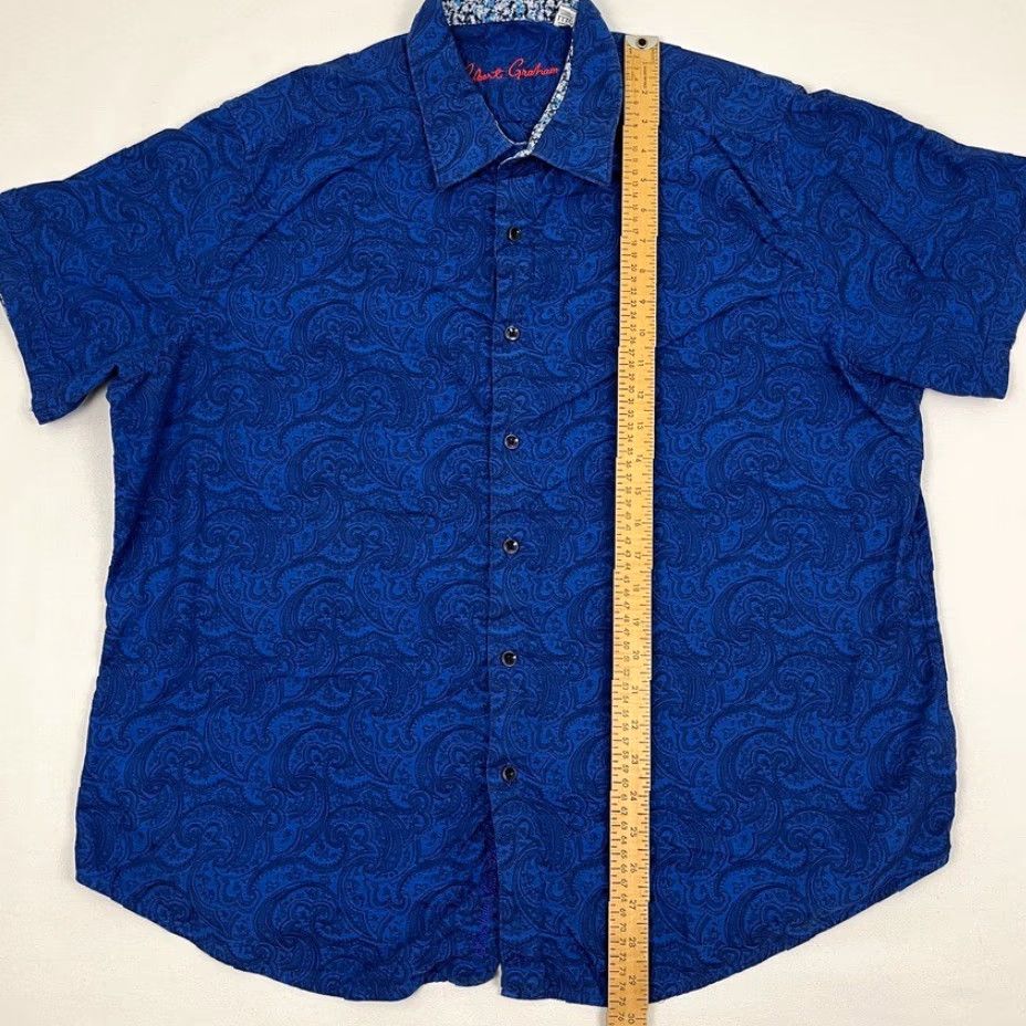 Robert Graham Robert Graham Shirt Mens 3XL Blue Paisley Button-Up Casual Preppy Retro Shirt Size US XXL / EU 58 / 5 - 3 Thumbnail