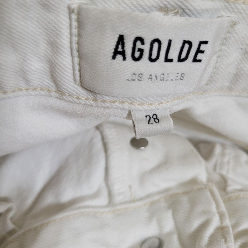 Agolde Agolde Women Distressed Raw Hem Cotton Straight Button-Fly Size 28" / US 6 / IT 42 - 7 Thumbnail