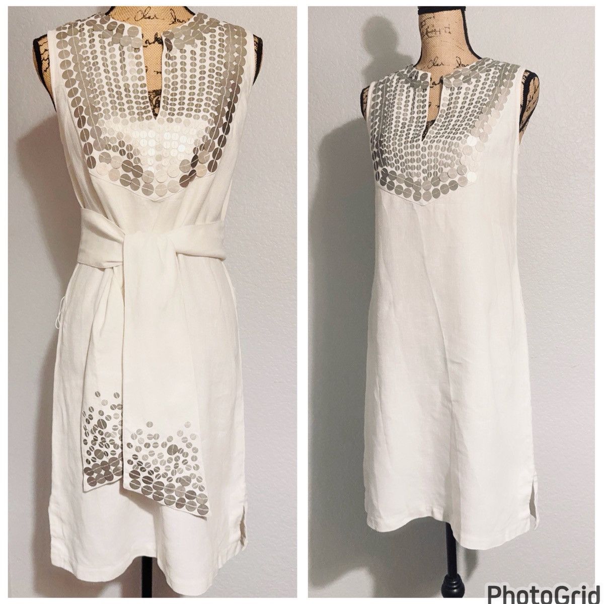Tory Burch Embellished Linen Dress