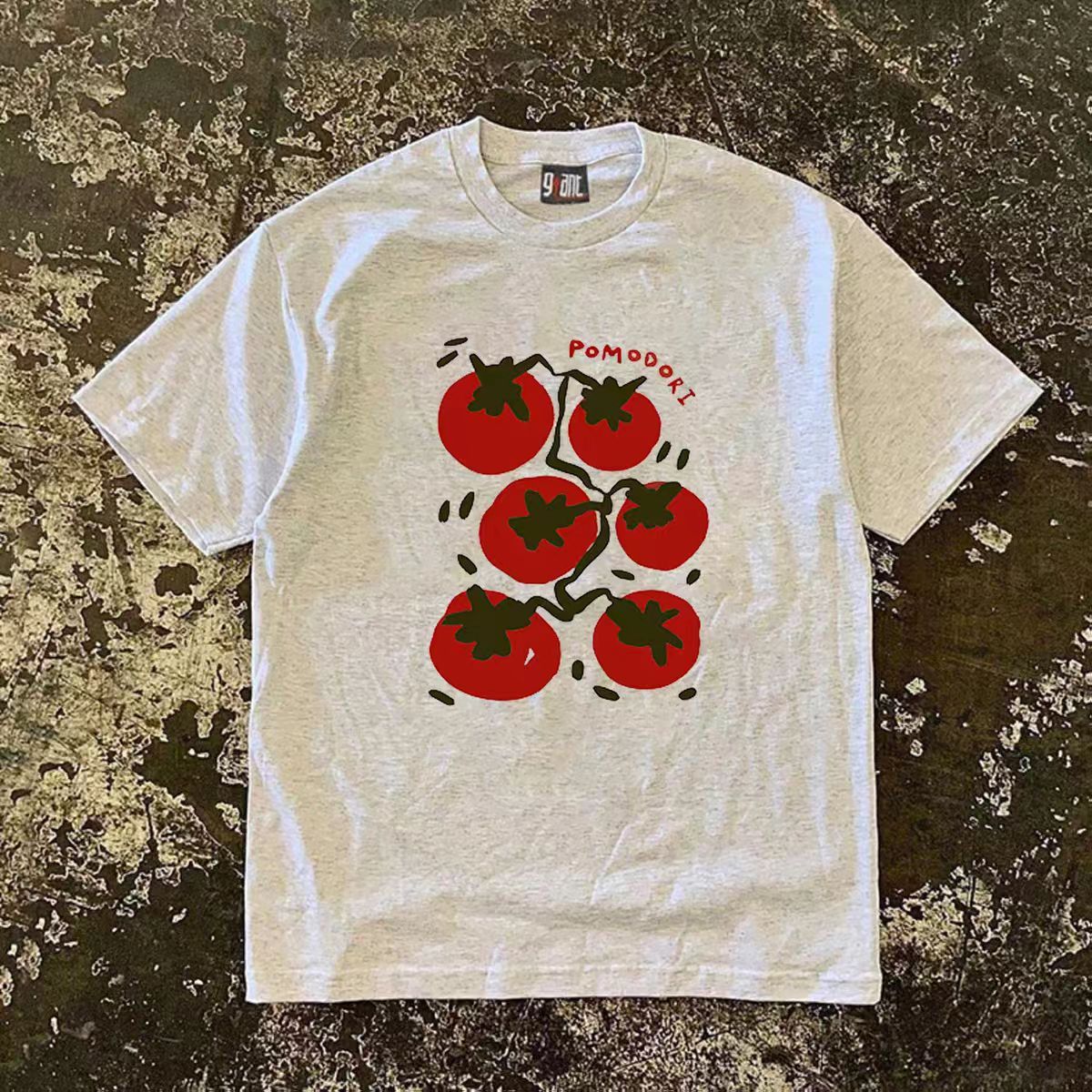 Japanese Brand × Vintage Grey street washed retro tomato print t-shirt Size US M / EU 48-50 / 2 - 1 Thumbnail