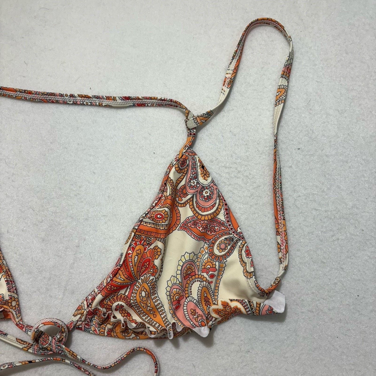 Nasty Gal Nasty Gal 10 Paisley Tie Front Bikini Top Swimwear Halter Size ONE SIZE - 5 Thumbnail