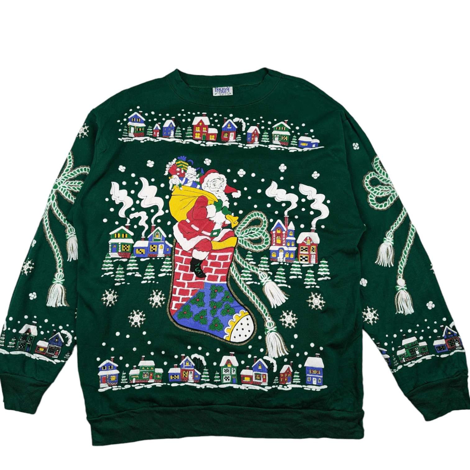 Vintage Vintage 90's SANTA CLAUS Christmas Full Print Jumper Size US L / EU 52-54 / 3 - 2 Thumbnail