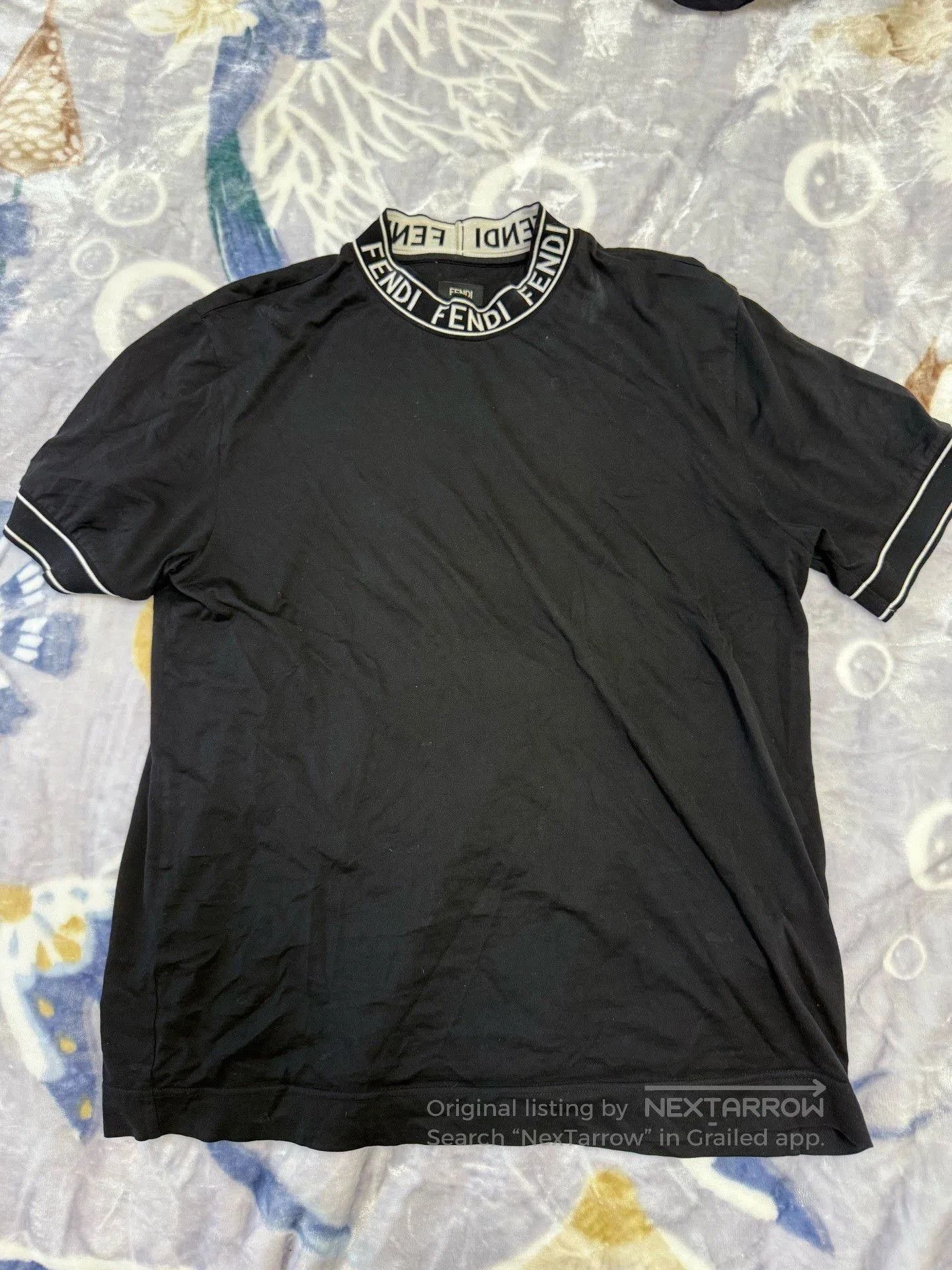 Fendi Fendi High-Neck Logo Ribbed Collar T-Shirt L. Size US L / EU 52-54 / 3 - 1 Thumbnail