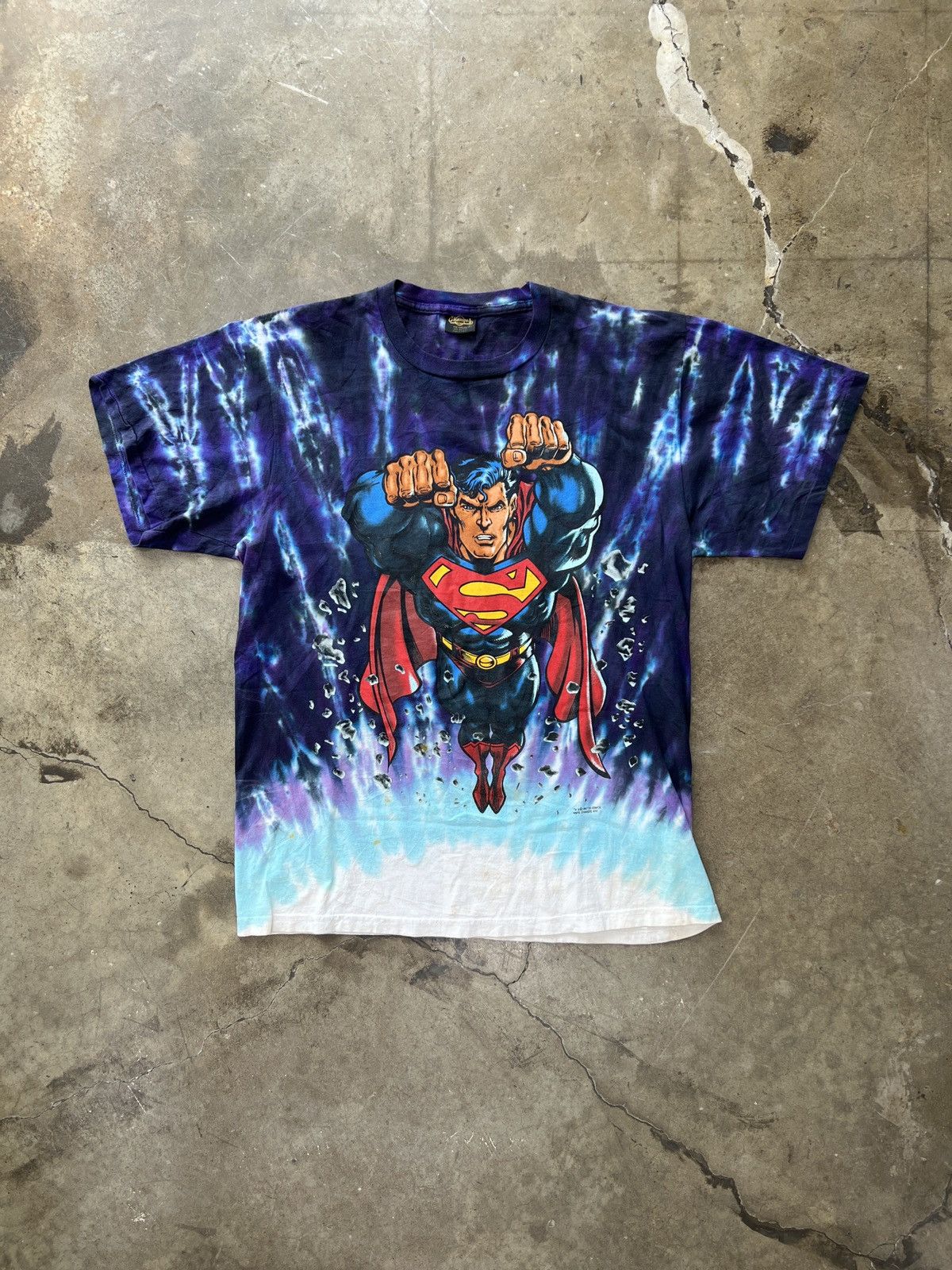 DC Comics × Vintage Vintage DC Comics Superman Tie Dye Single Stitch Tee XL Size US XL / EU 56 / 4 - 2 Thumbnail