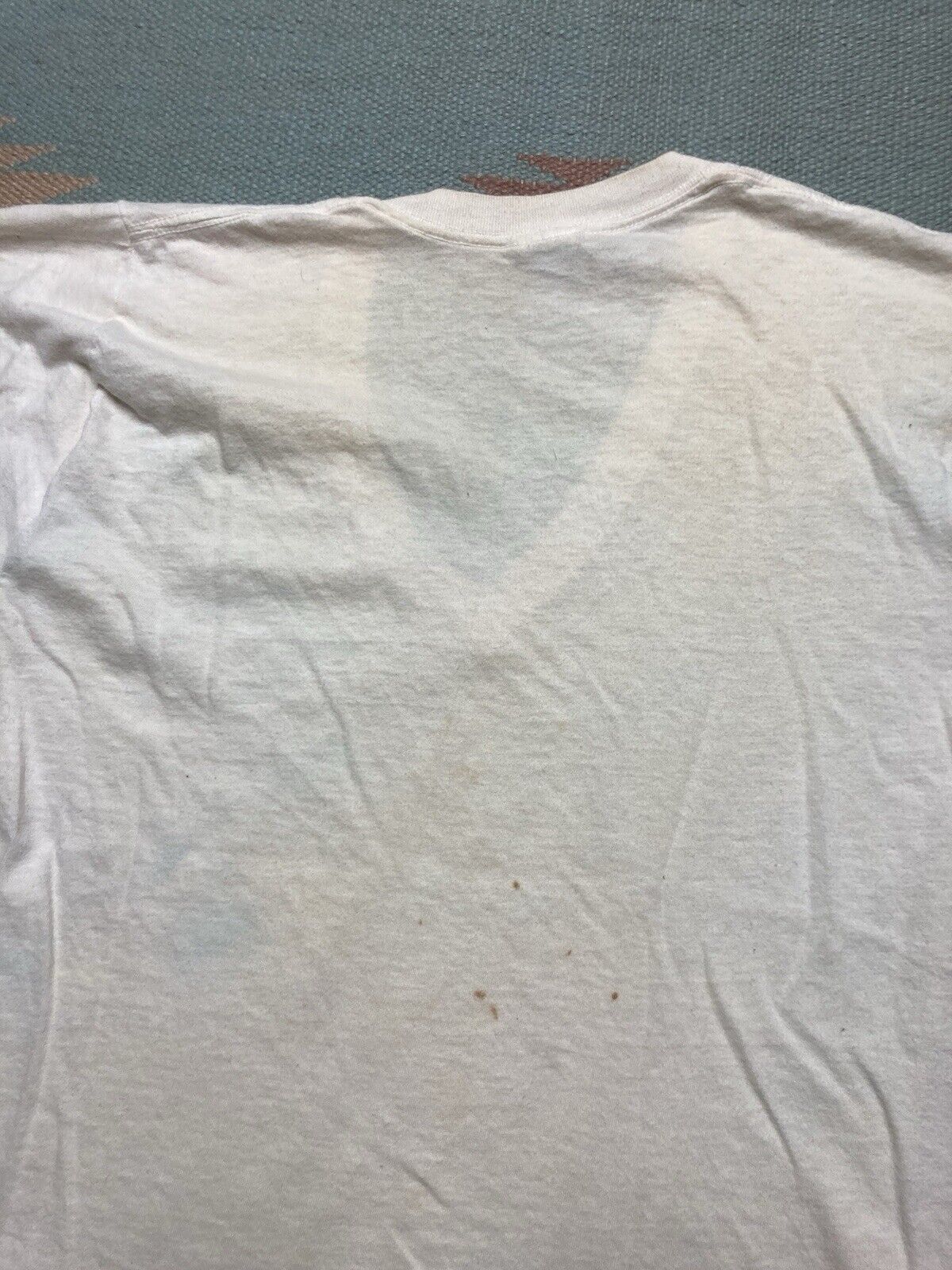 Vintage VTG 60s blank white t shirt v neck soft cotton grunge medium Size US M / EU 48-50 / 2 - 9 Thumbnail