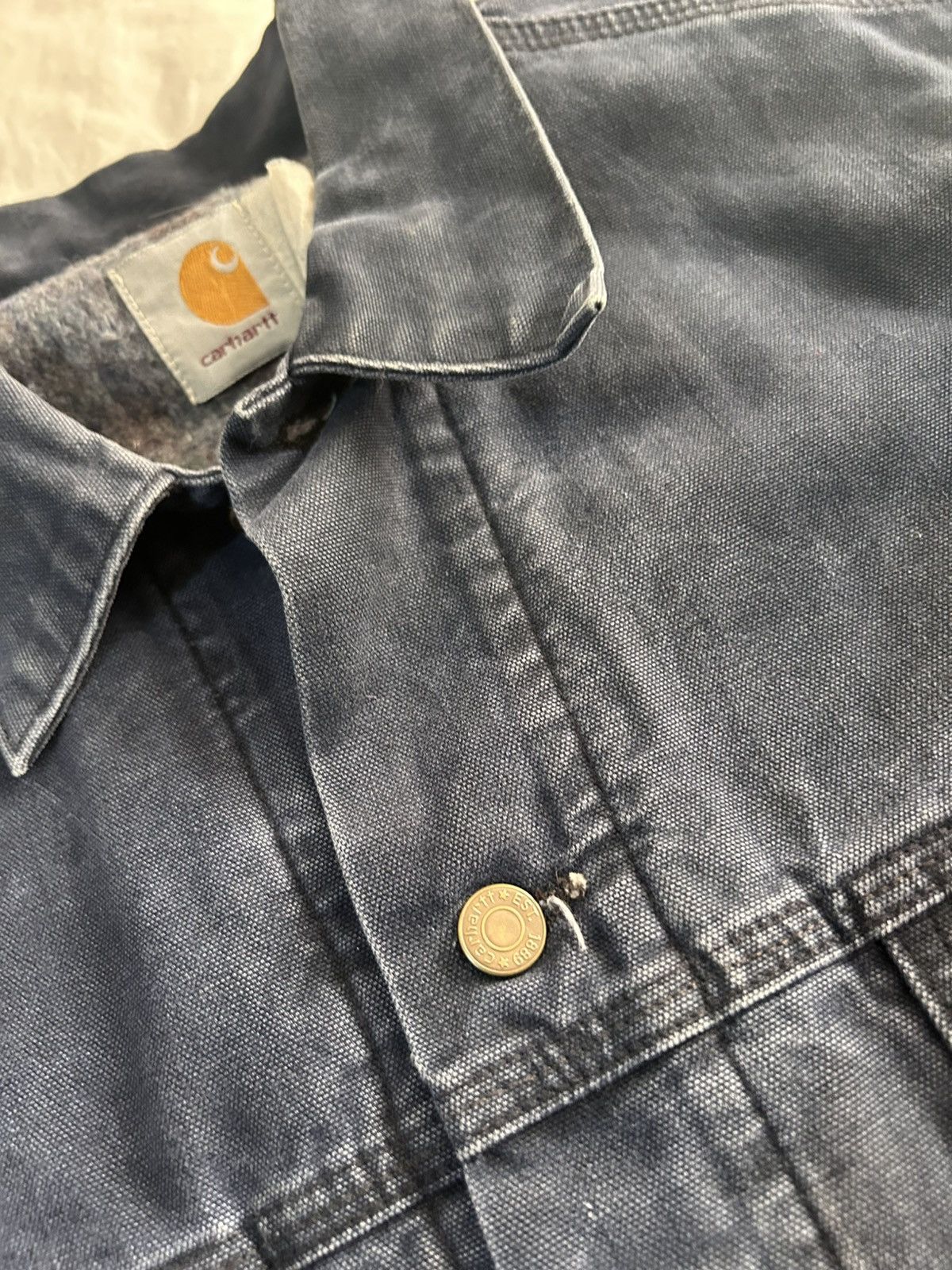 Carhartt SOLD Faded Midnight Blue Carhartt Trucker Jacket JB183 Size US L / EU 52-54 / 3 - 5 Thumbnail