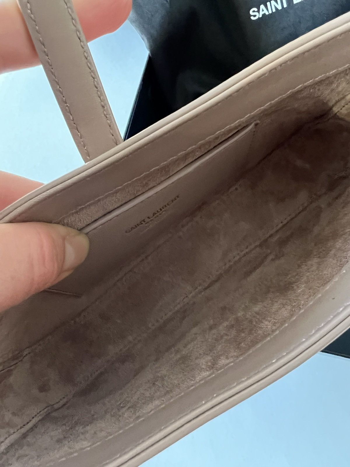 Saint Laurent Paris Saint Laurent Mini 5a7 Leather Hobo Bag in Rosy Sand Size ONE SIZE - 6 Thumbnail