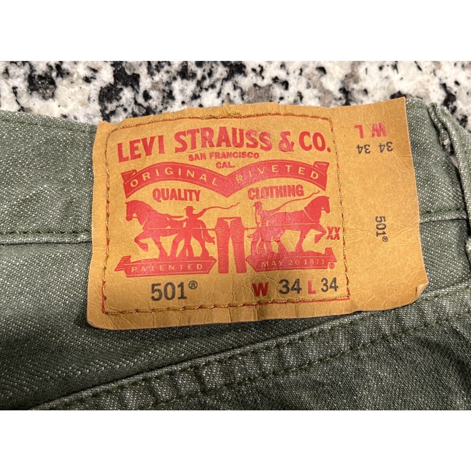 Levi's Levi's 501 XX Jeans White Oak Cone Denim Straight Leg Button-Fly Green 31x31.5 Mens Regular 501 Series Size US 31 - 6 Thumbnail
