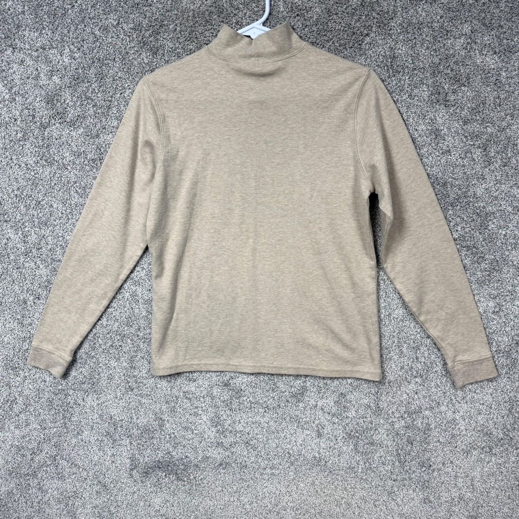 Vintage VINTAGE L.L.Bean T-Shirt S Beige Mock Neck Long Sleeve Cotton Spandex Jersey Solid 90s Minimalist Casual Womens Size S / US 4 / IT 40 - 7 Thumbnail