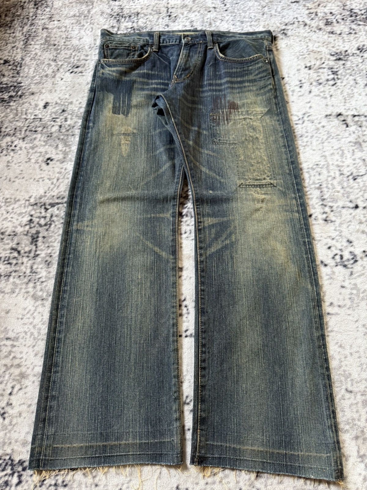 Japanese Brand Vintage Edwin 403xv Stitch Repaired Mud Wash Straight Jeans Size US 34 / EU 50 - 1 Thumbnail