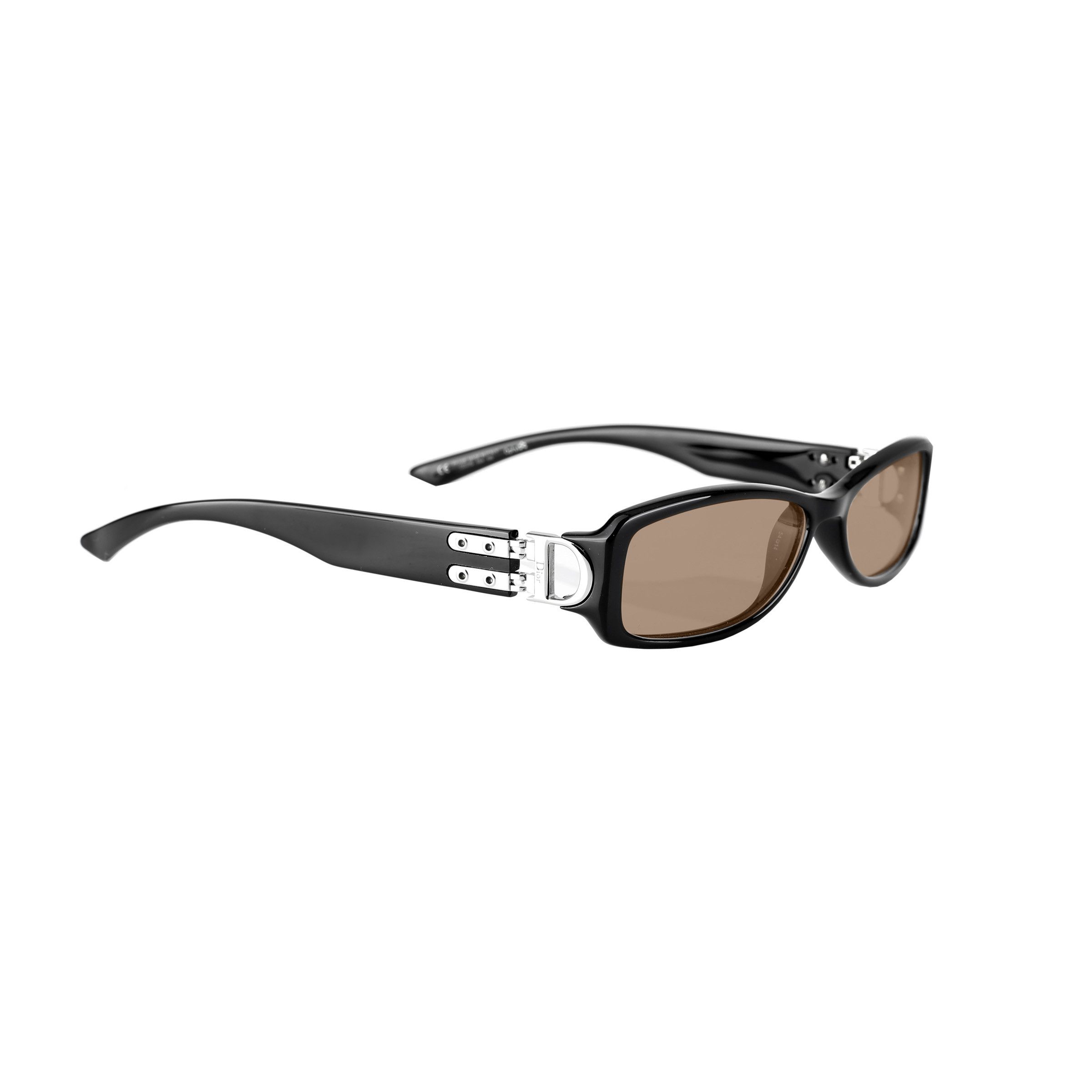 Christian Dior Monsieur Christian Dior '90s Lock Detail Black Rectangular Sunglasses Size ONE SIZE - 2 Thumbnail