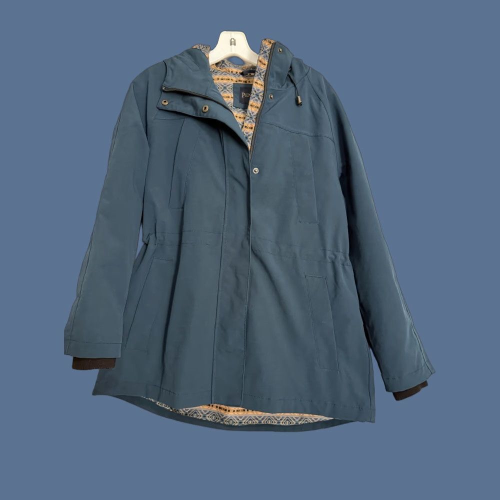 Pendleton Pendleton Coat Womens S Blue Hooded Softshell Parka Southwestern Chore Casual Travel Mid-Length Long Sleeve Zip Size S / US 4 / IT 40 - 1 Thumbnail