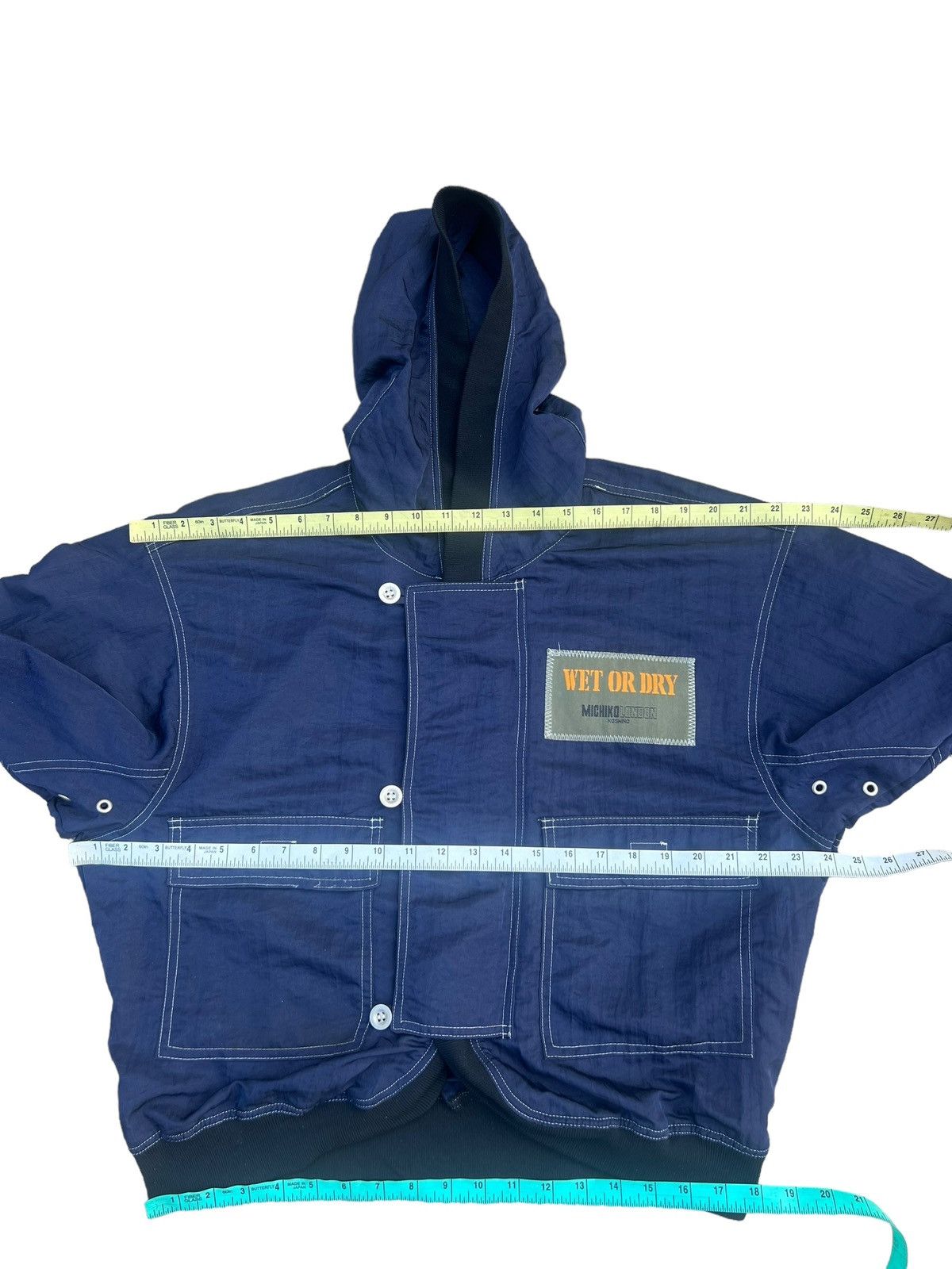 Michiko Koshino London Vtg 90s Michiko Koshino "WET OR DRY" Cropped Bomber Jacket Size US L / EU 52-54 / 3 - 3 Thumbnail