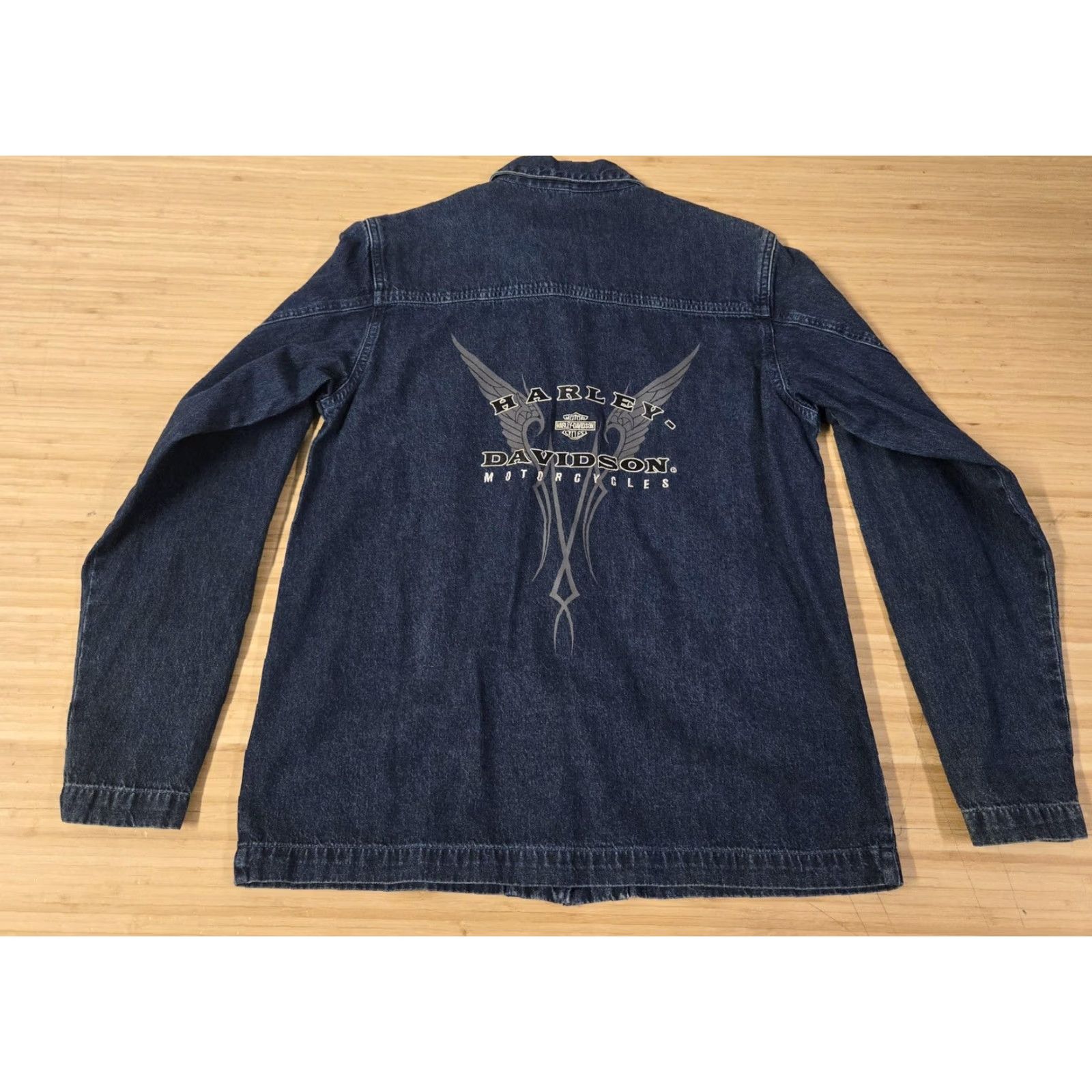 Harley Davidson VINTAGE Harley-Davidson Jacket Womens Small Denim Button Up Motorcycle Biker Eagle Size S / US 4 / IT 40 - 6 Thumbnail