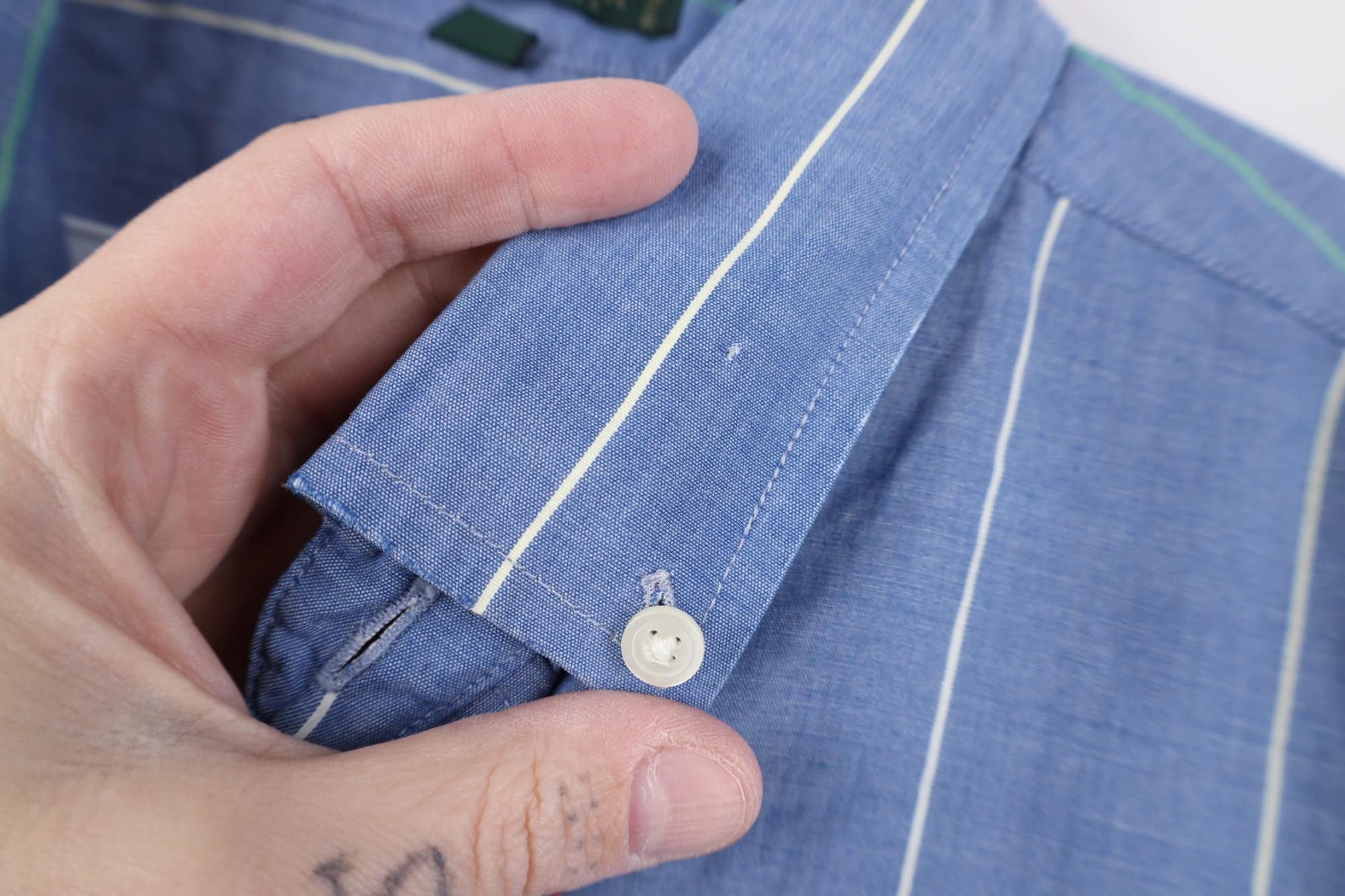 Vintage Vintage 90s Streetwear Tailoring Striped Button Down Shirt Size US L / EU 52-54 / 3 - 4 Thumbnail