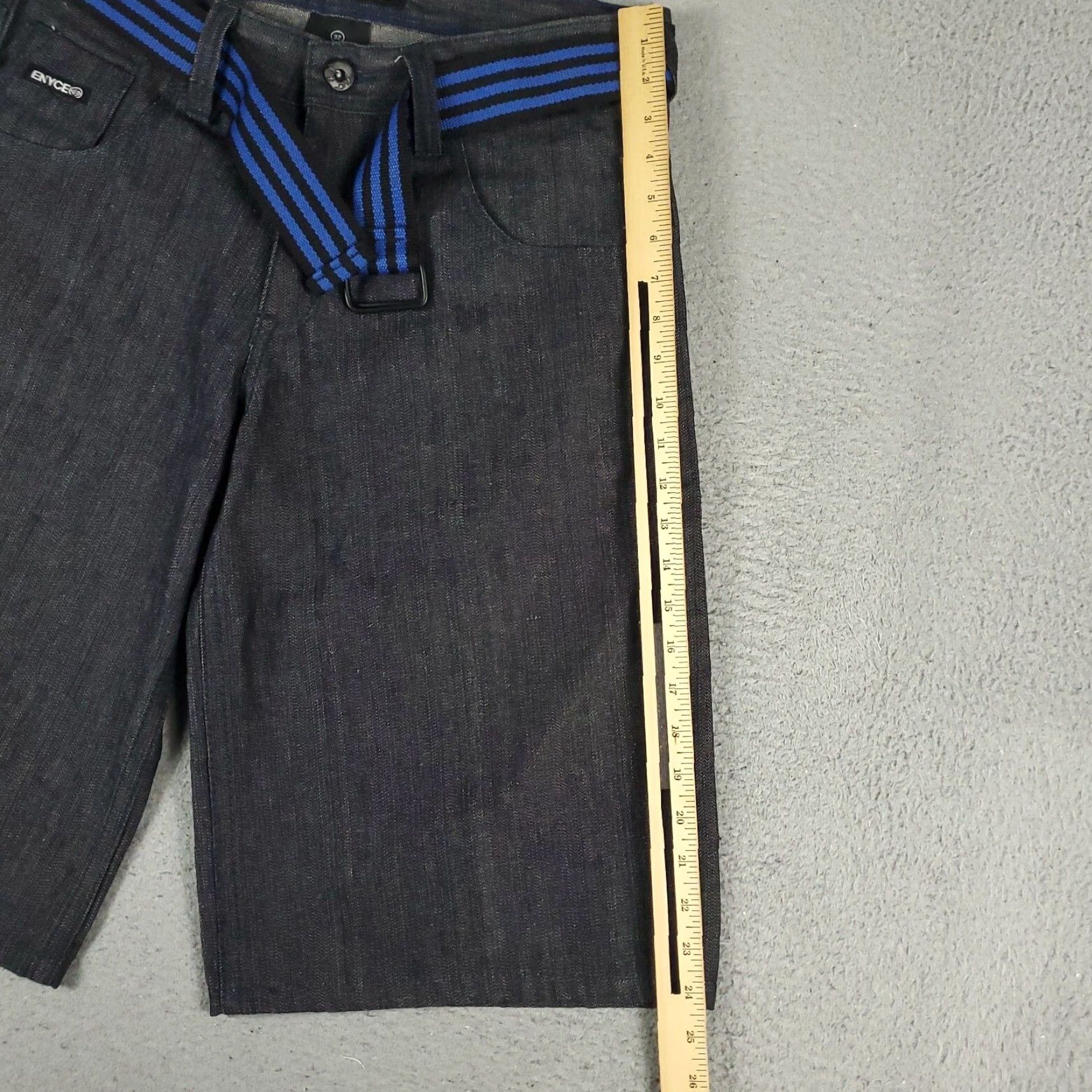 Enyce Enyce Mens Shorts Gray Blue Size 32 Retro Baggy Belted Denim Size US 32 / EU 48 - 6 Thumbnail