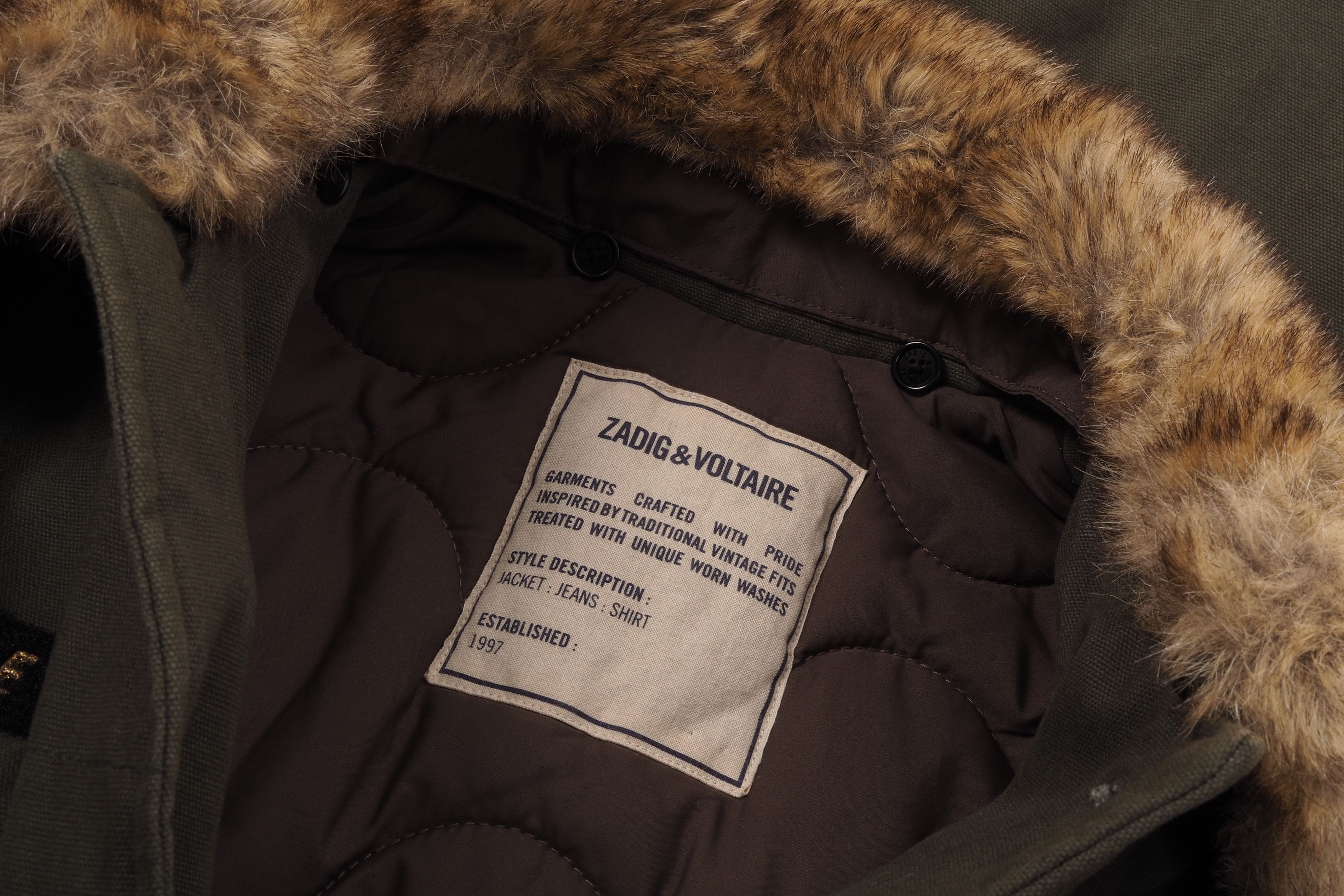 Zadig & Voltaire Zadig & Voltaire Kiddy Parka Faux Fur Khaki Coat Jacket Size S / US 4 / IT 40 - 7 Thumbnail