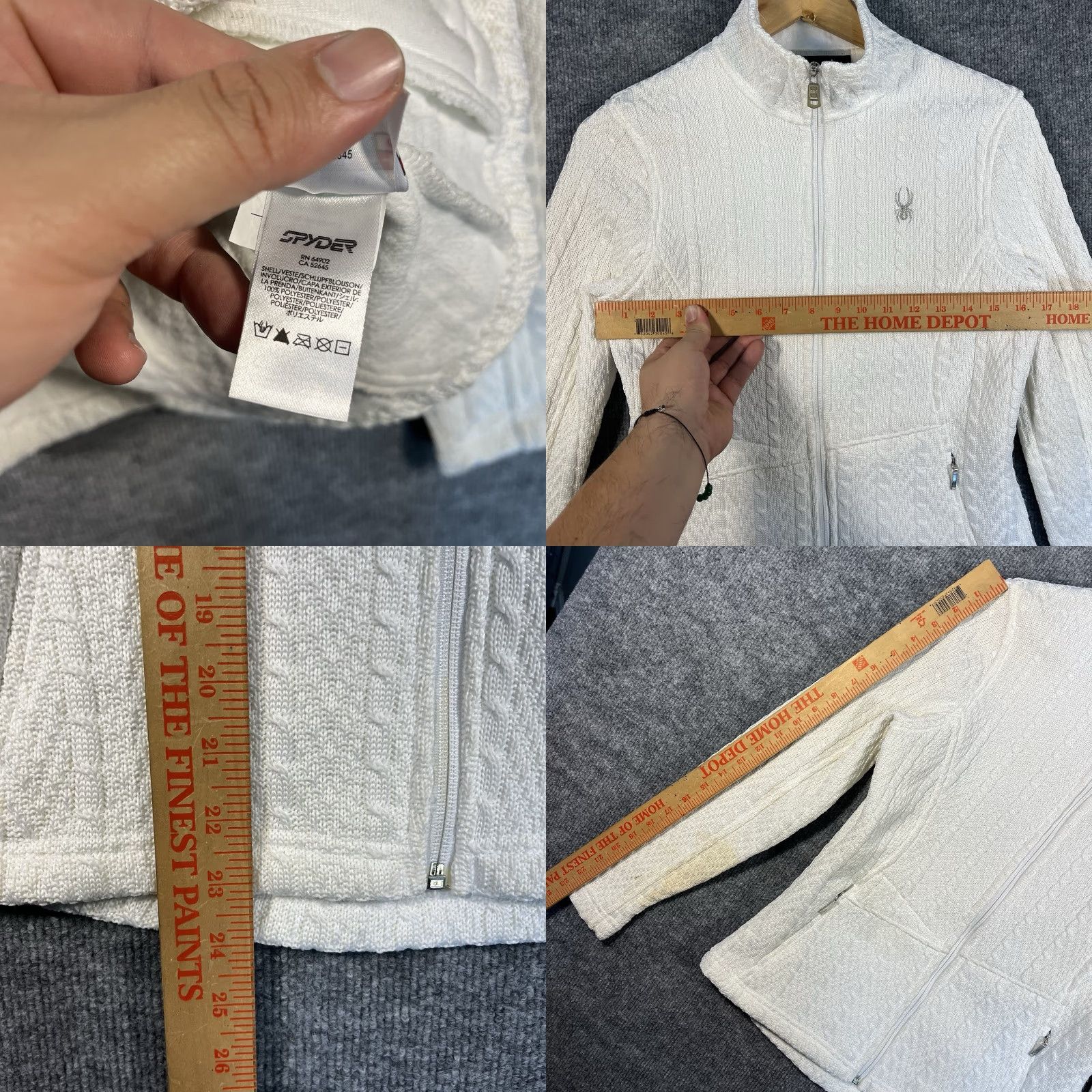 Spyder Spyder Womens Major Core Cable Stryke White Sweater Jacket Full Zip Size Medium Size M / US 6-8 / IT 42-44 - 8 Thumbnail