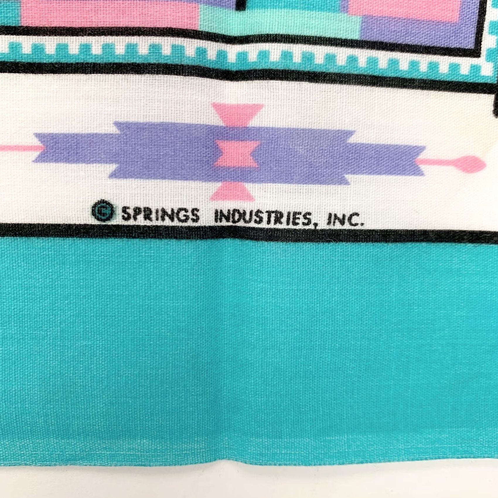 Vintage VINTAGE Springs Bandana Unisex 21.5" x 21.5" Blue Southwestern USA 50% Polyester 50% Cotton Size ONE SIZE - 6 Thumbnail